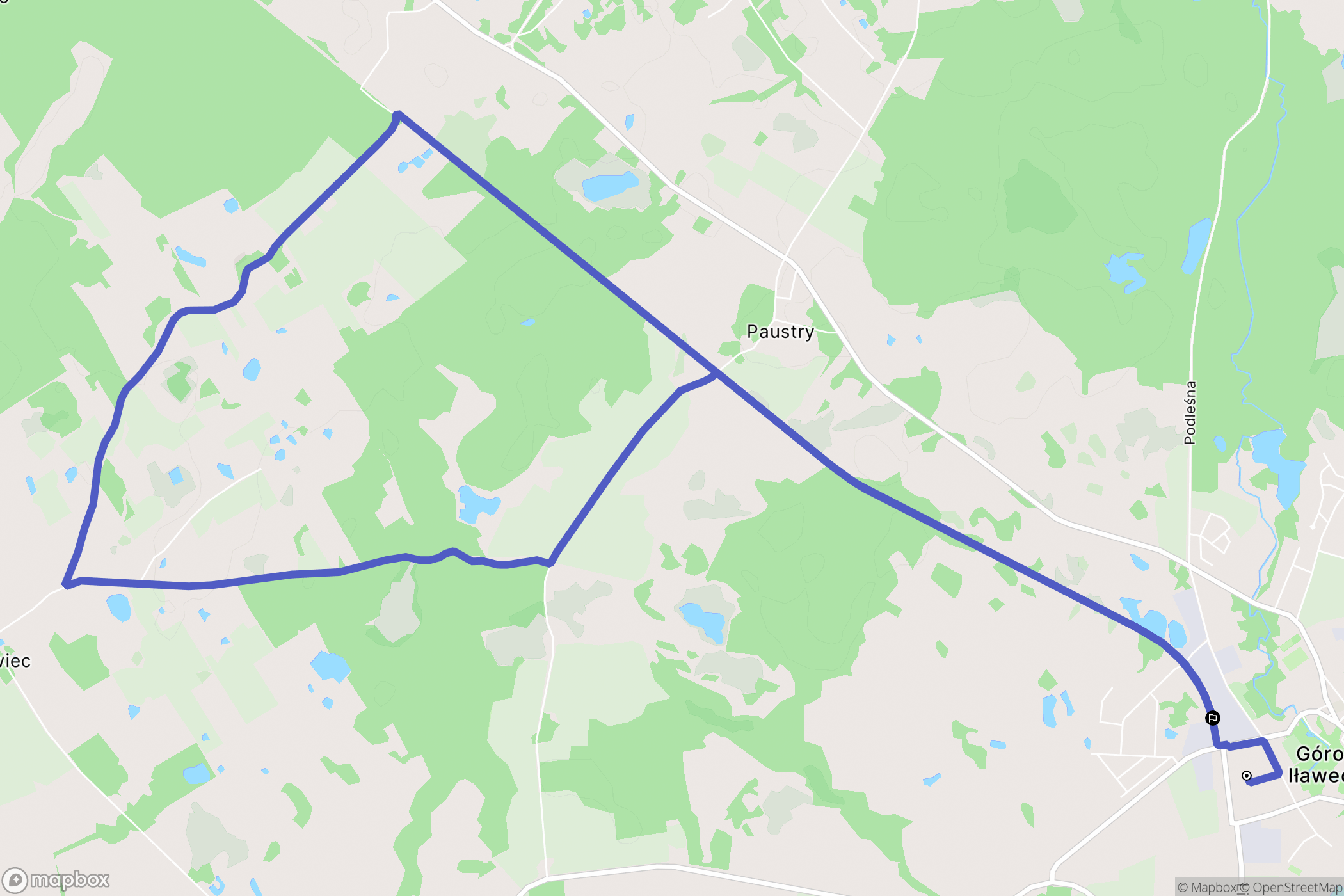 Górowo Iławeckie: mapa trasy - Poland