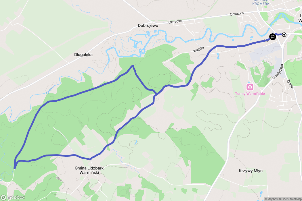 Lidzbark Warmiński: mapa trasy - Poland
