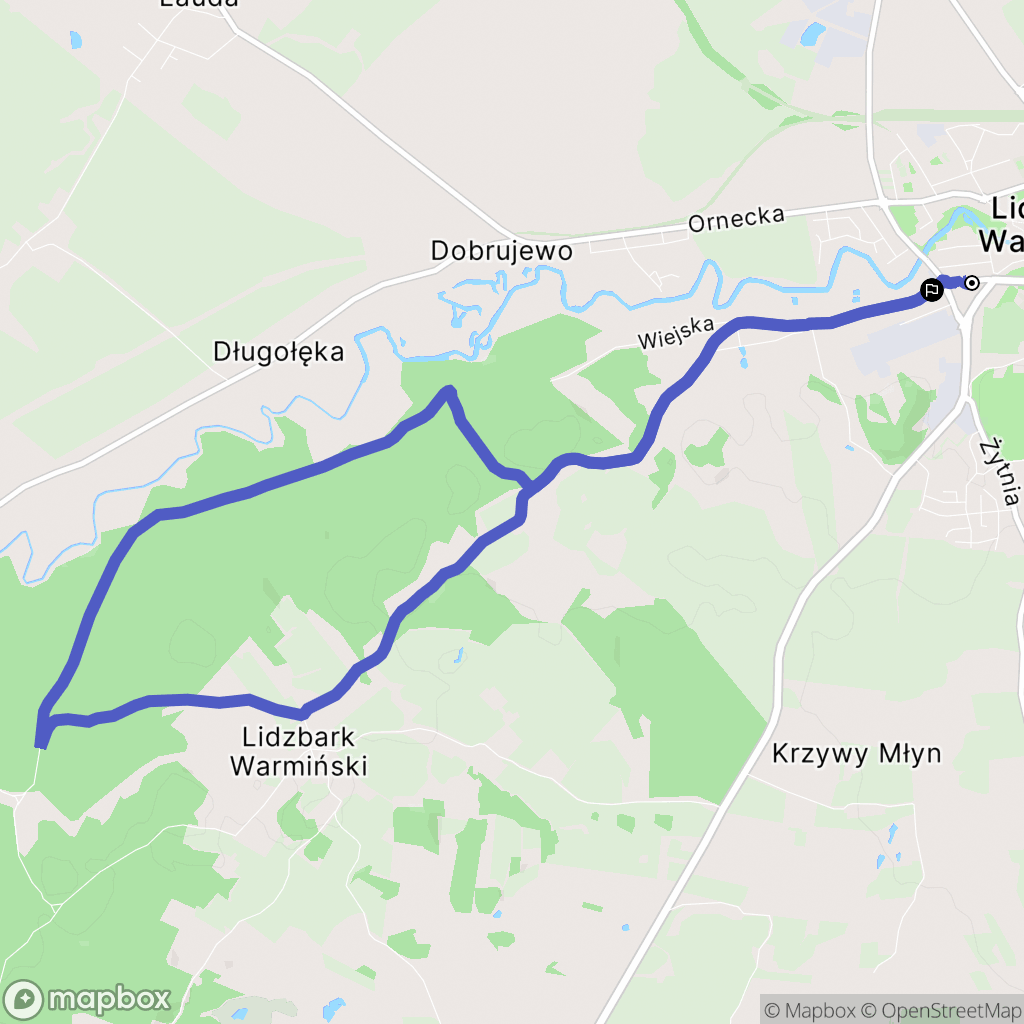 Lidzbark Warmiński: mapa trasy - Poland