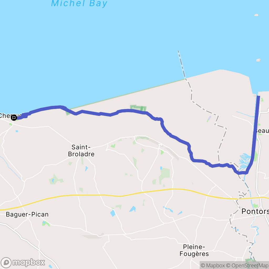 Cherrueix : carte du parcours de randonnée - France