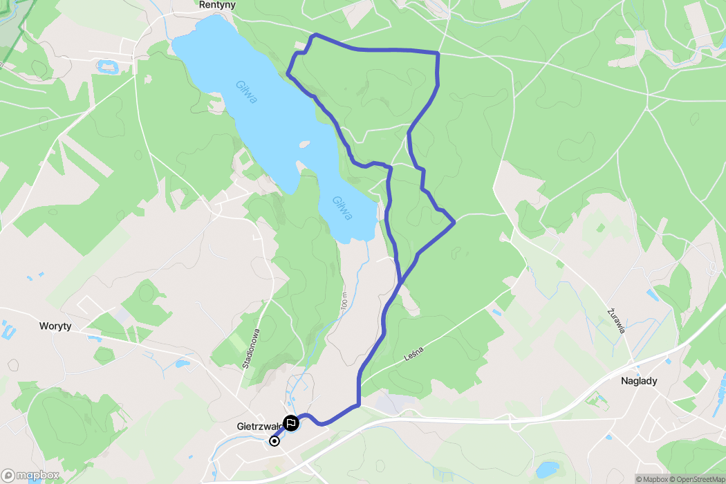 Gietrzwałd: mapa trasy - Poland