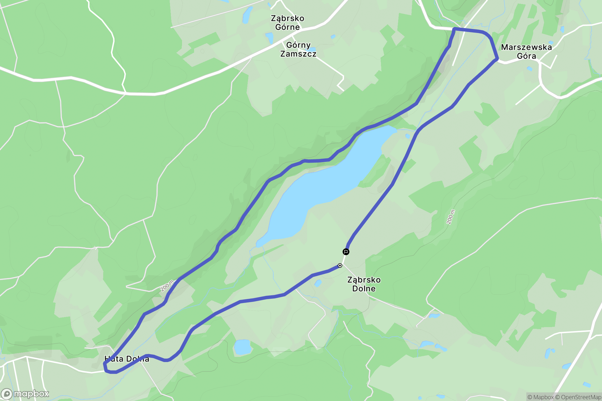 Sabrsko: mapa trasy - Poland