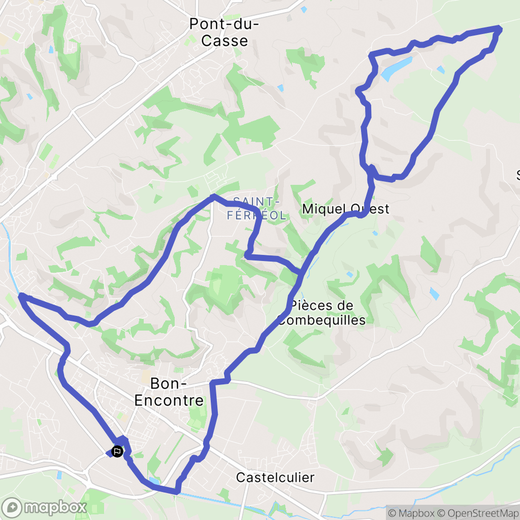 Boé : carte du parcours de randonnée - France