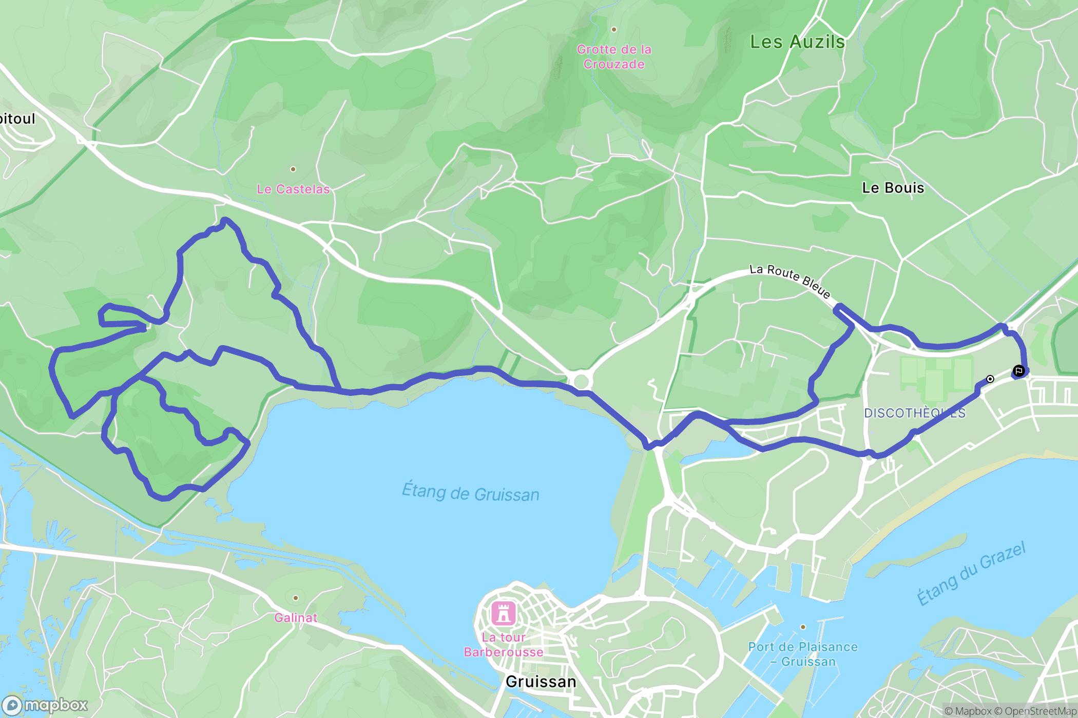 Gruissan : carte du parcours de randonnée - France