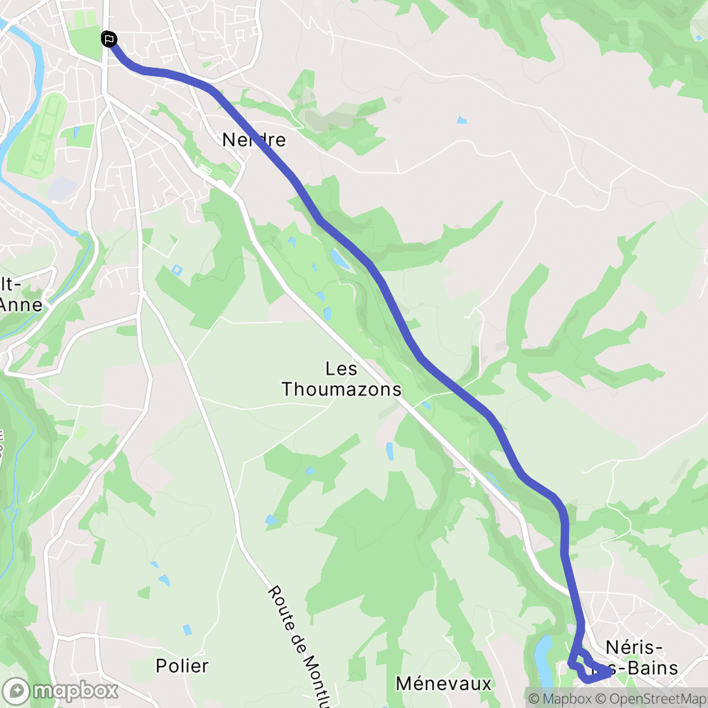 Montluçon : carte du parcours de randonnée - France