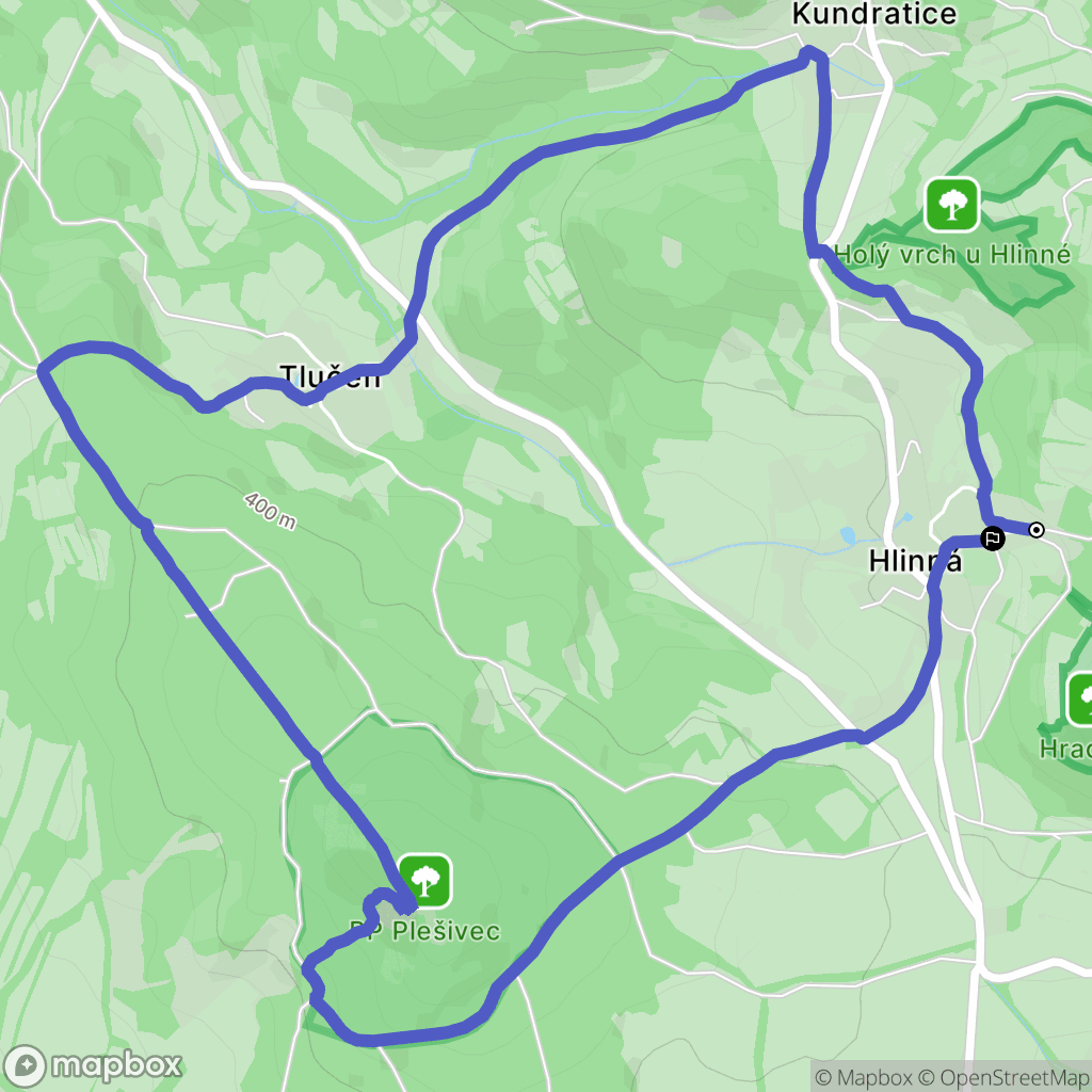 Hlinná: mapa trasy - Czechia