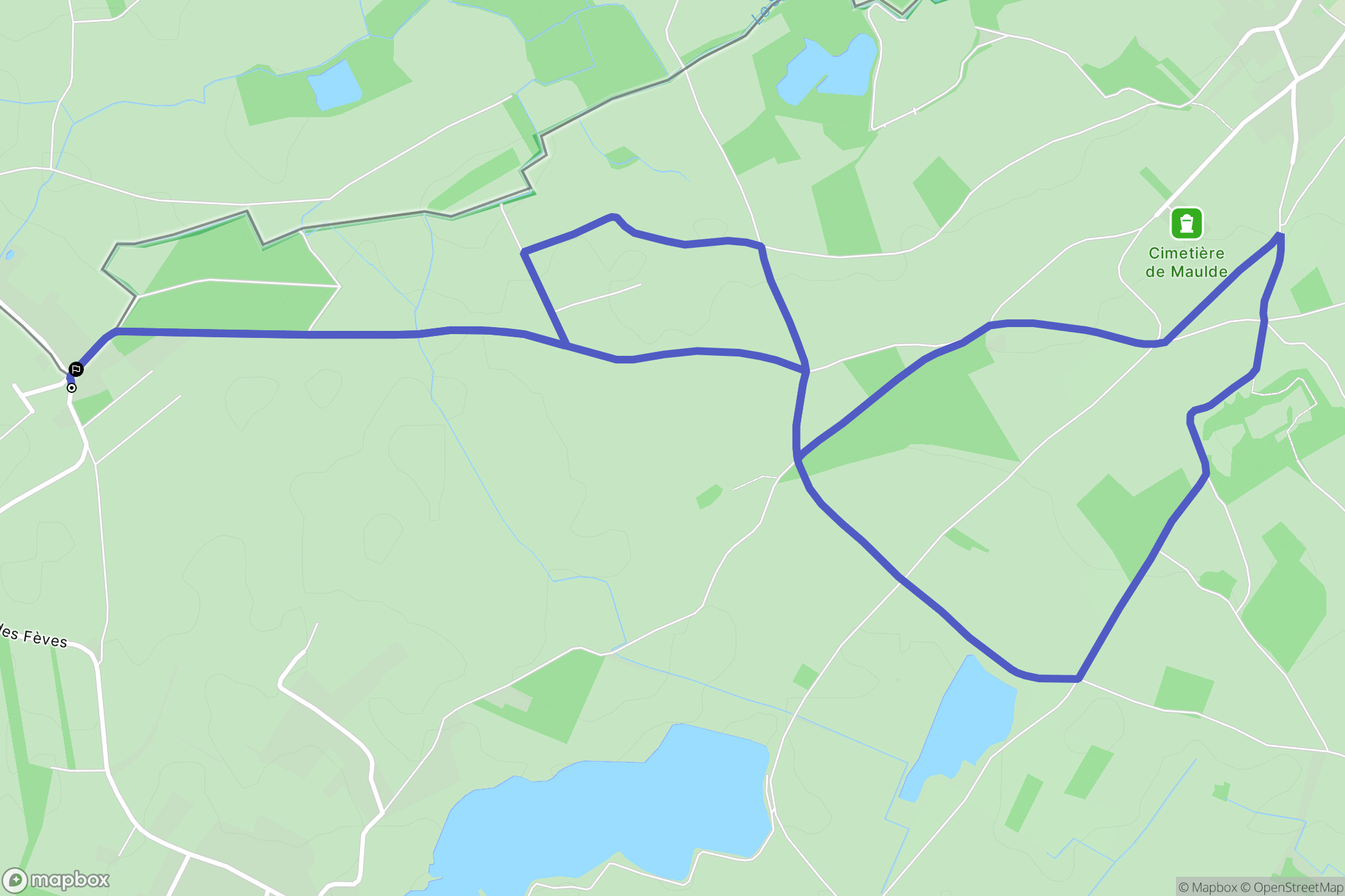 Brunehaut : carte du parcours de randonnée - France