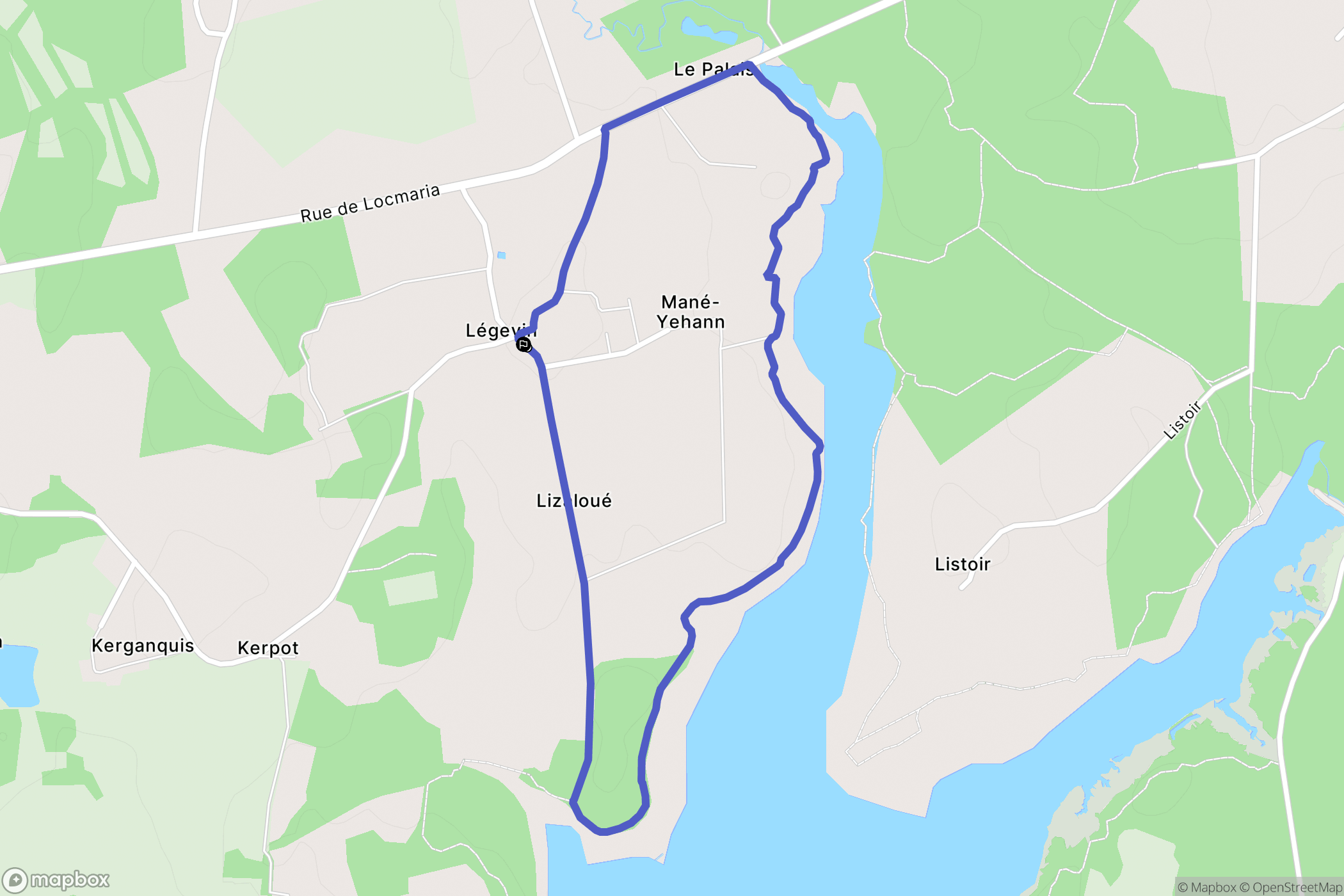 Nostang : carte du parcours de randonnée - France