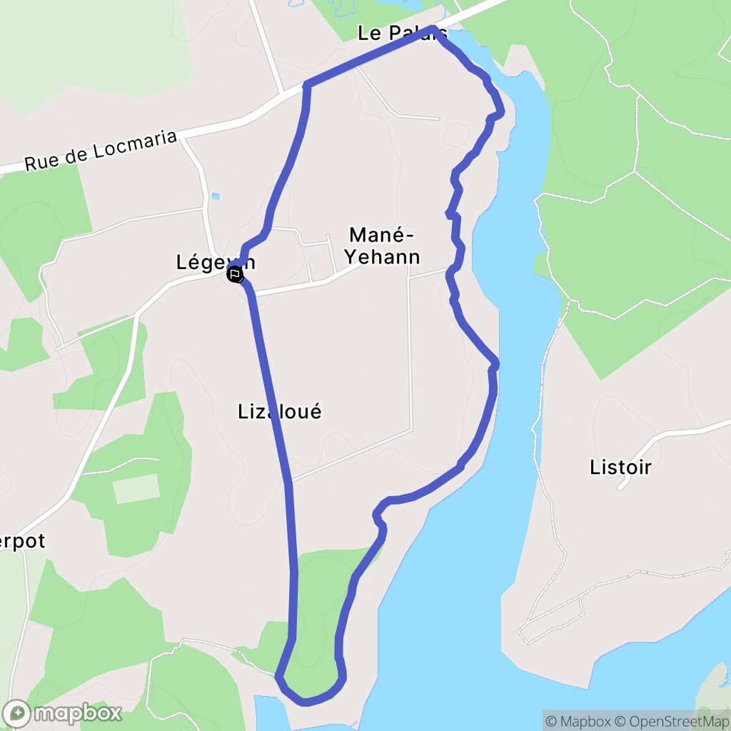 Nostang : carte du parcours de randonnée - France
