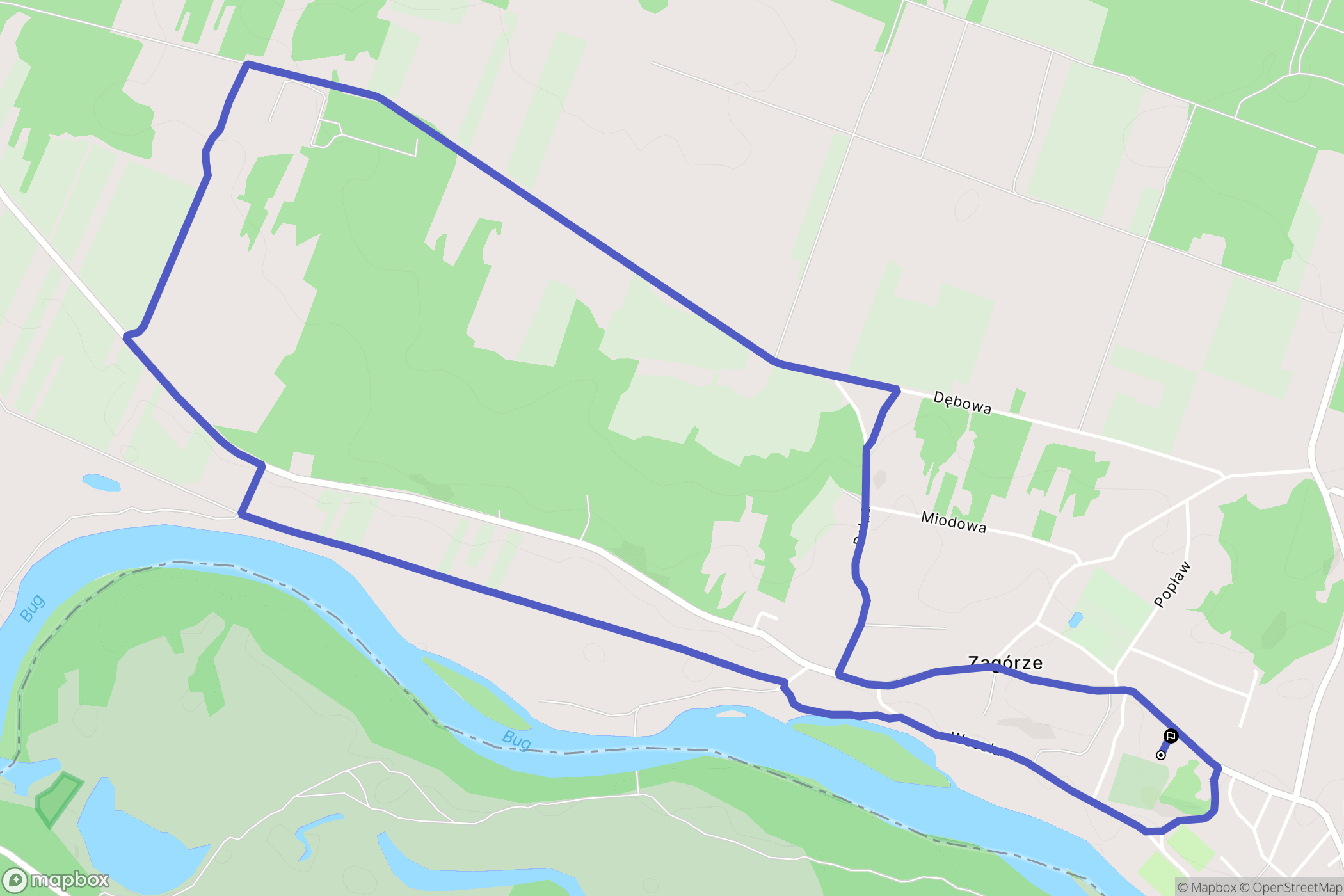 Mielnik: mapa trasy - Poland