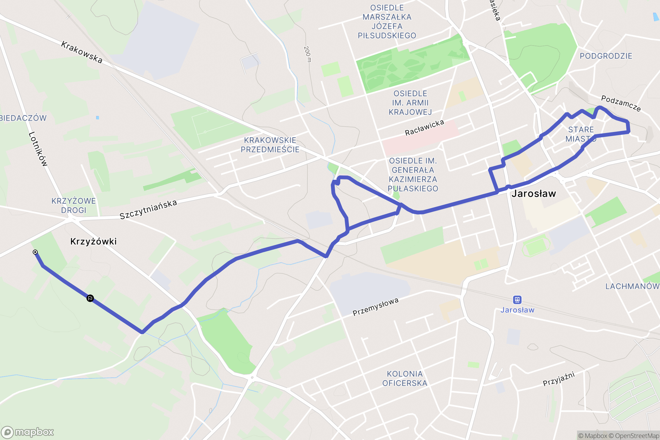 Maleniska: mapa trasy - Poland
