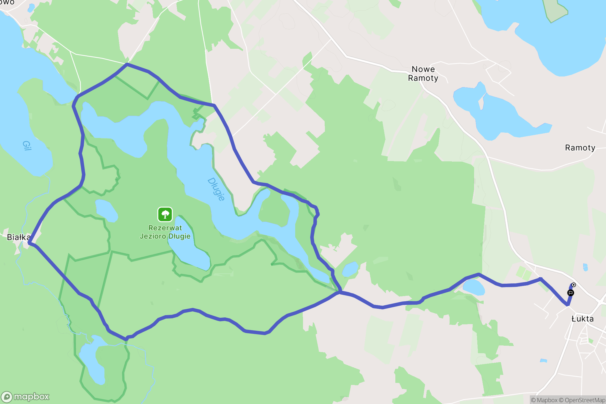 Łukta: mapa trasy - Poland