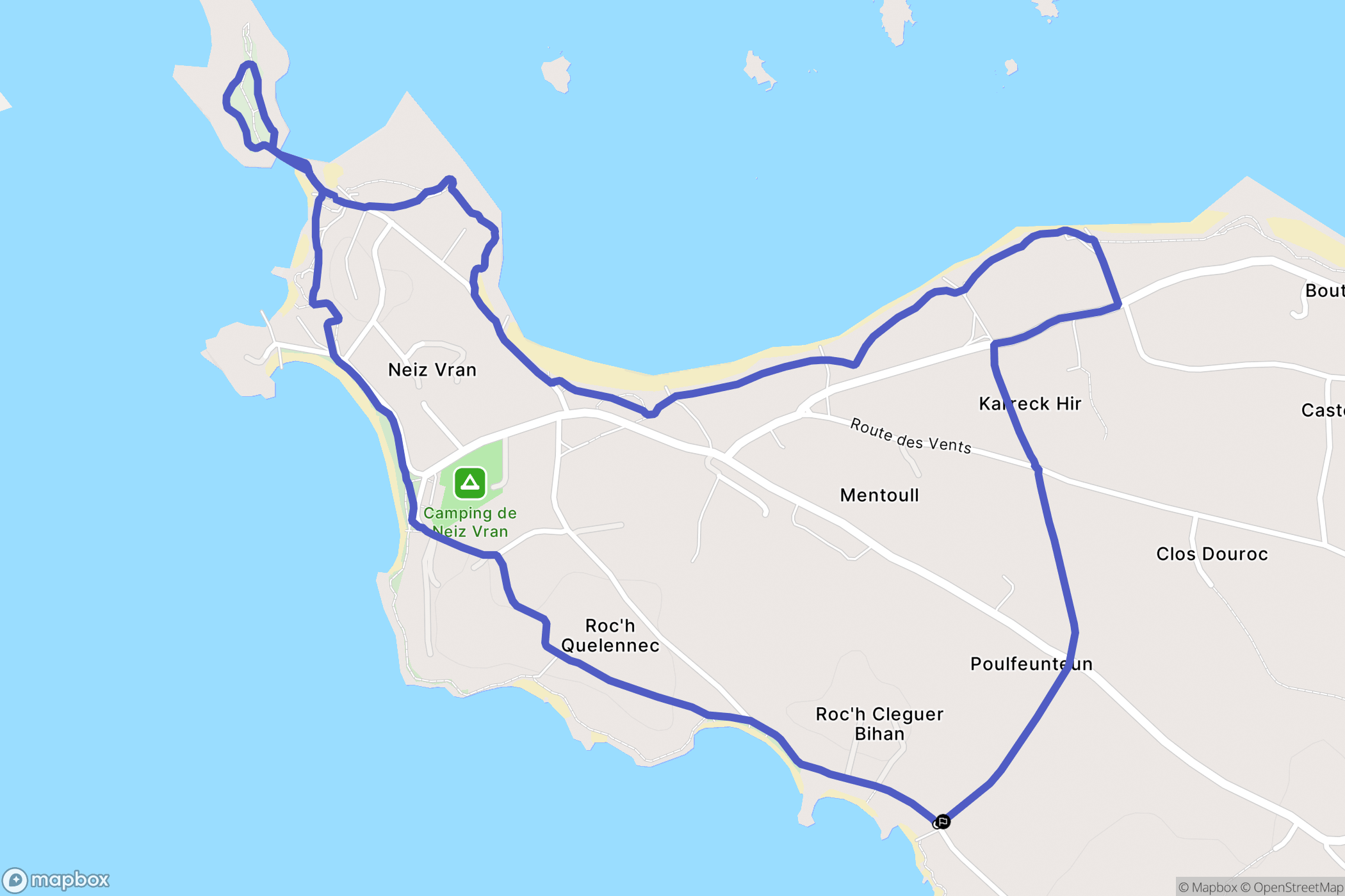 Kerlouan : carte du parcours de randonnée - France