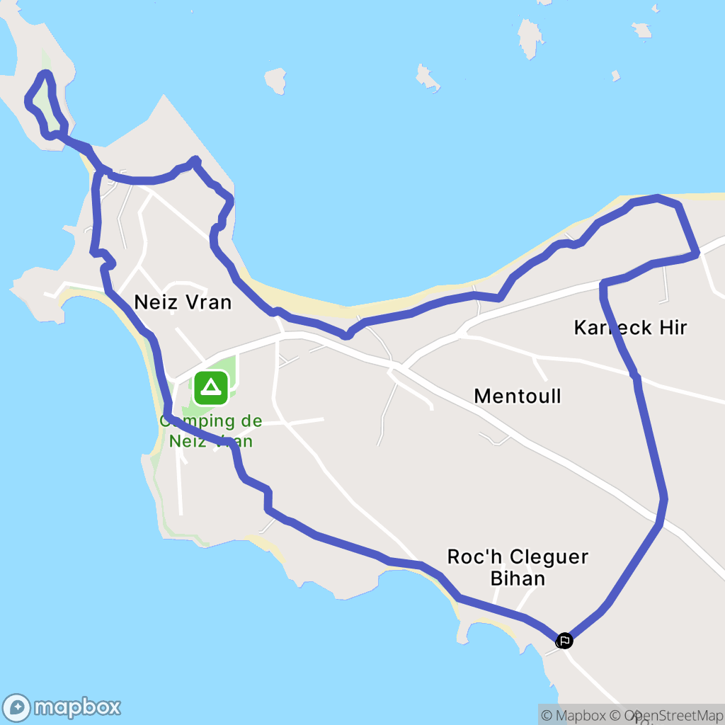 Kerlouan : carte du parcours de randonnée - France