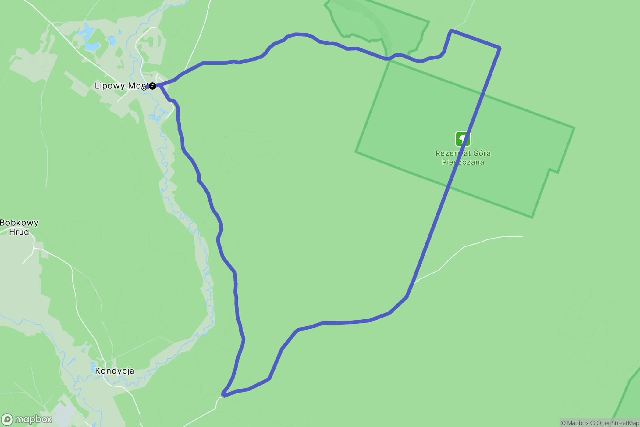 Lipowy Most: mapa trasy - Poland