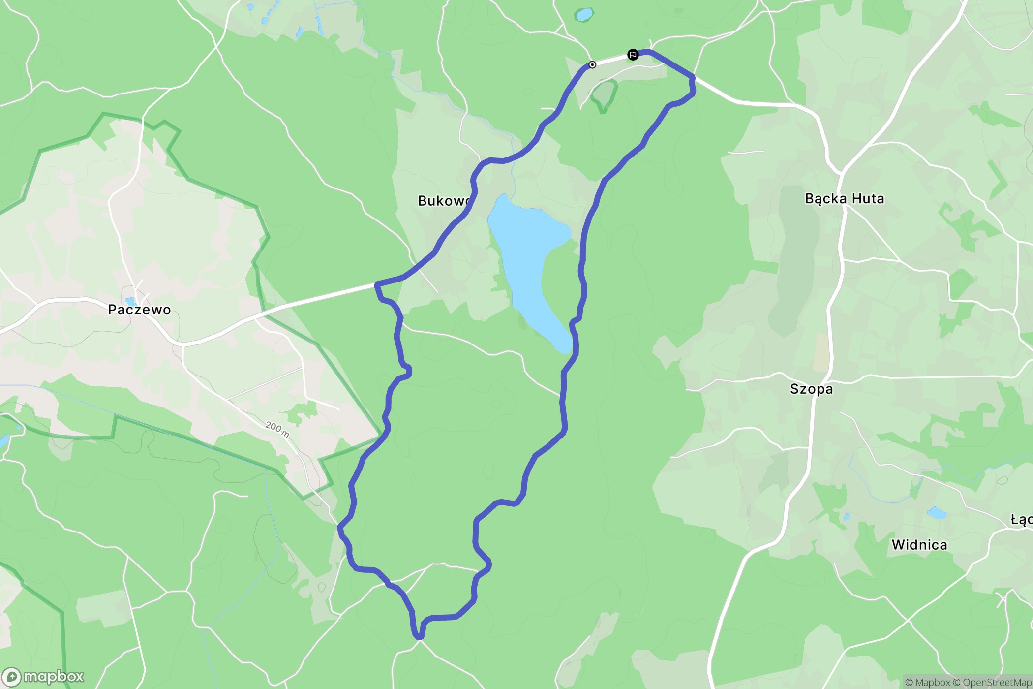 Bącka Huta: mapa trasy - Poland