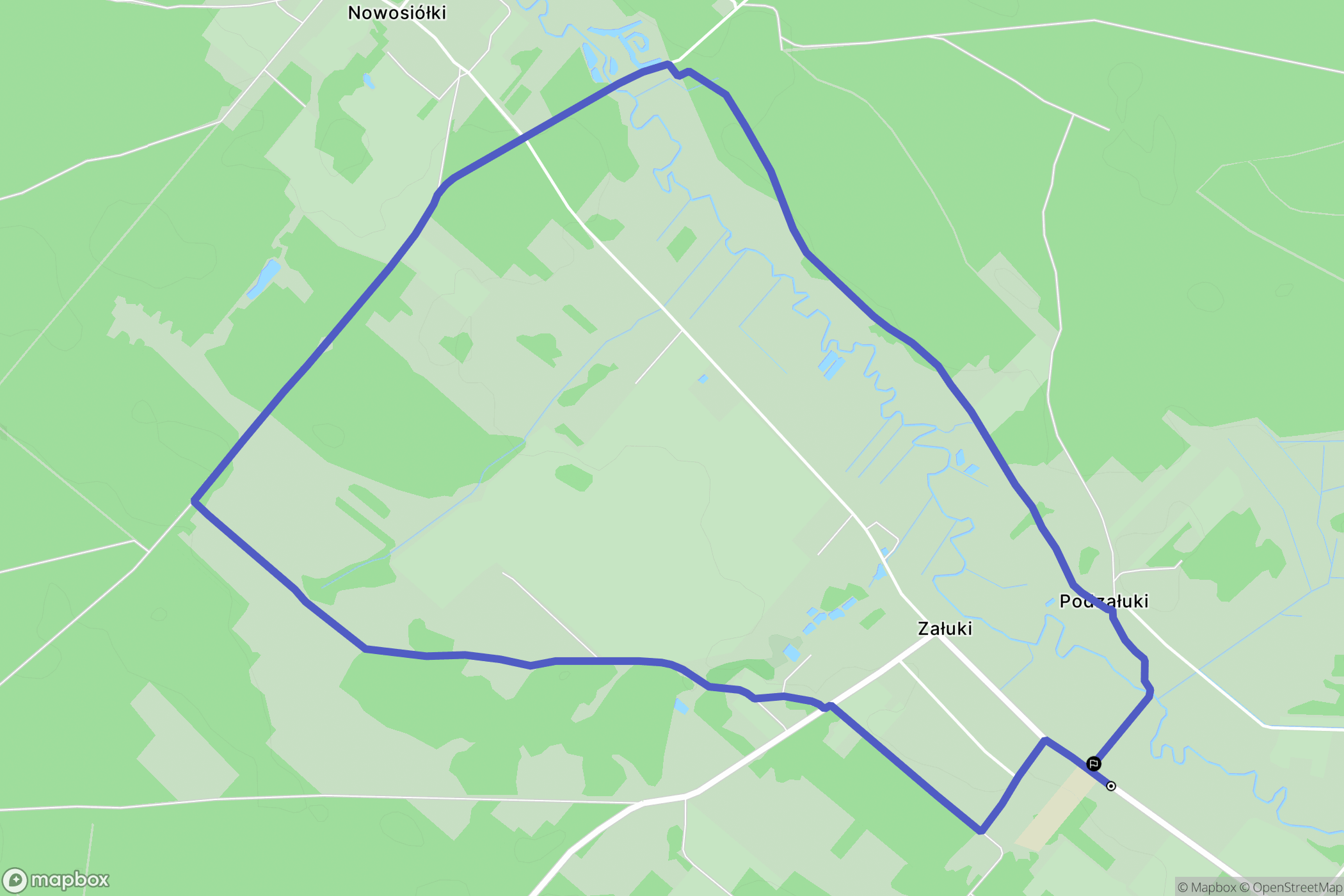 Załuki: mapa trasy - Poland