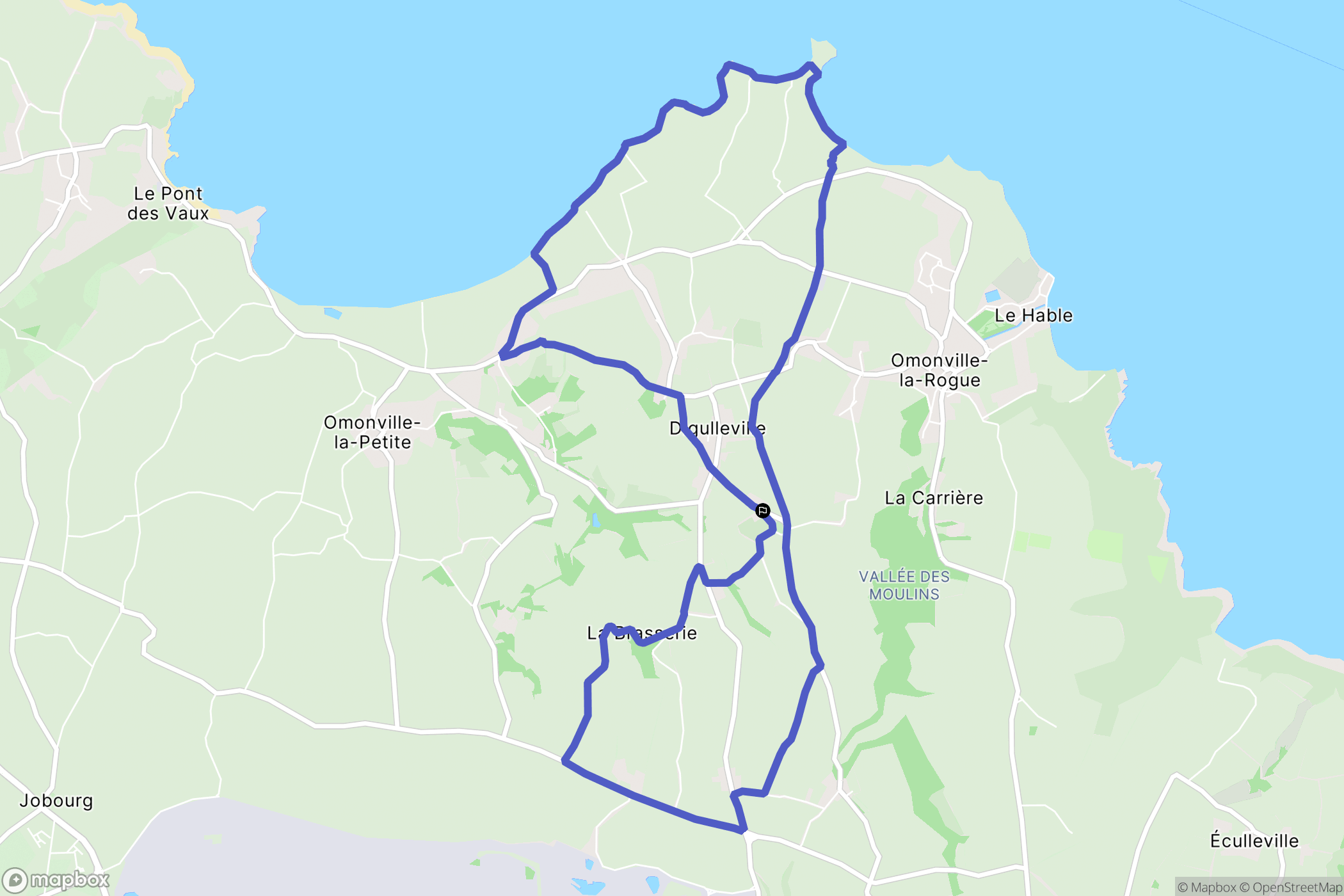 La Hague : carte du parcours de randonnée - France