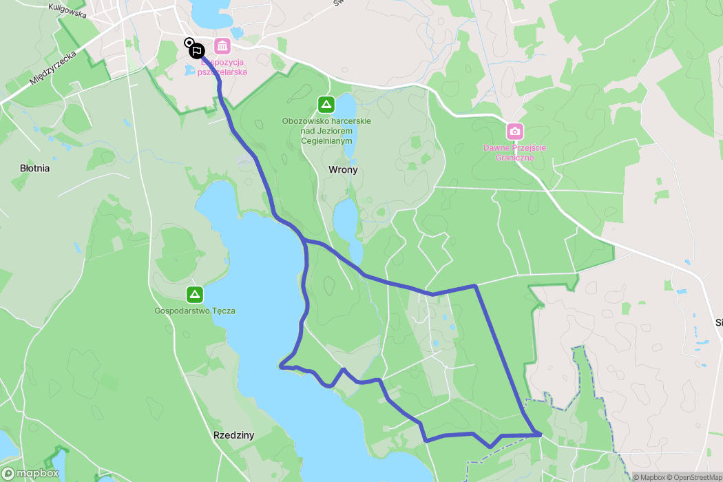 Pszczew: mapa trasy - Poland