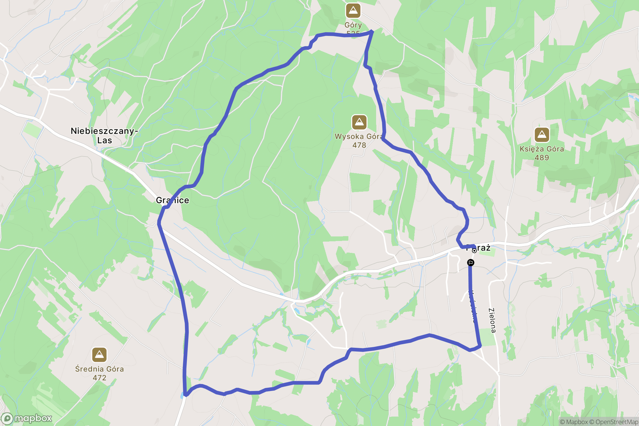 Poraż: mapa trasy - Poland