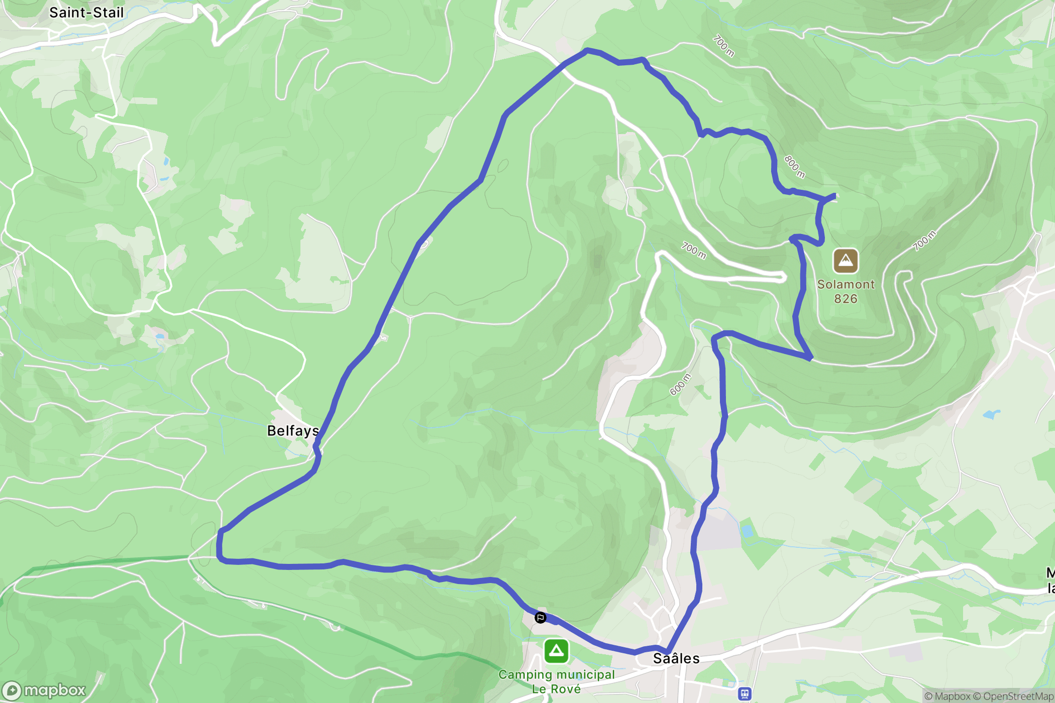Saales : carte du parcours de randonnée - France
