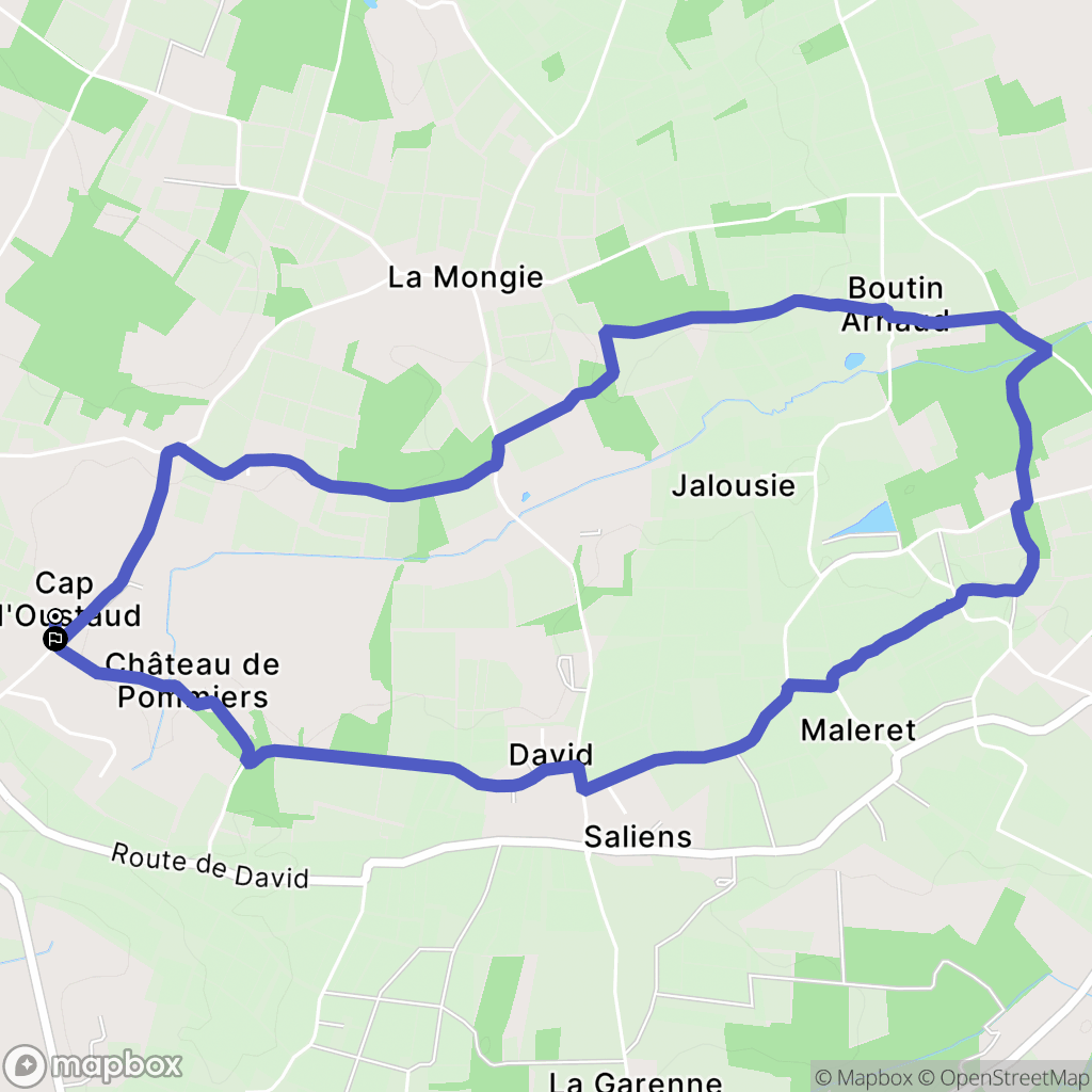 Vérac : carte du parcours de randonnée - France