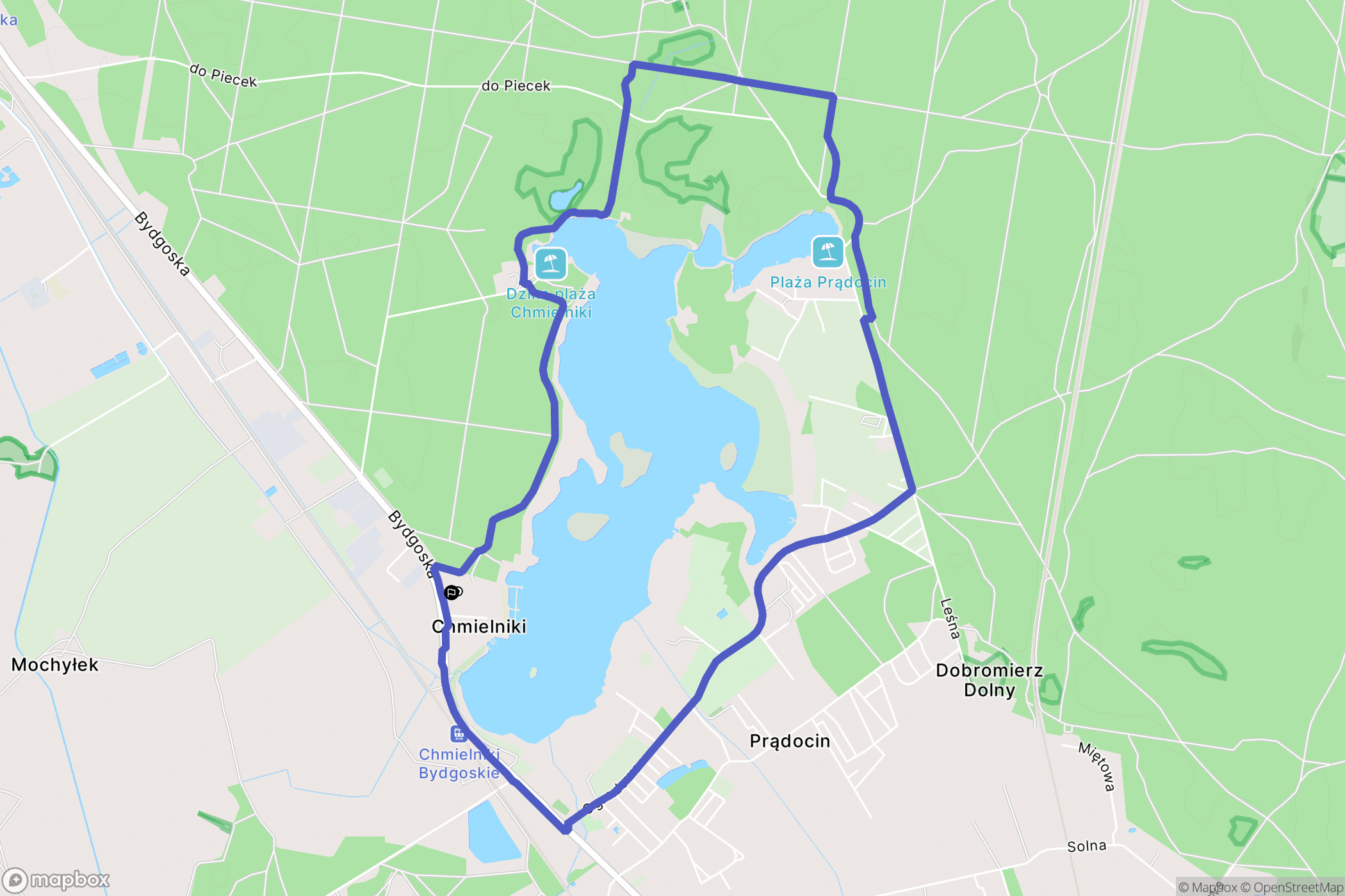 Chmielniki: mapa trasy - Poland
