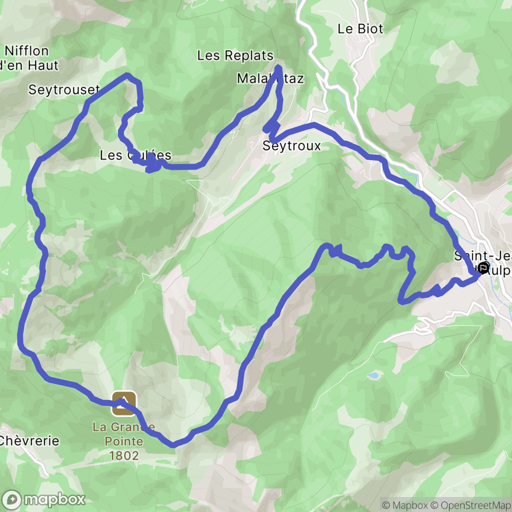 Saint-Jean-d'Aulps : carte du parcours de randonnée - France
