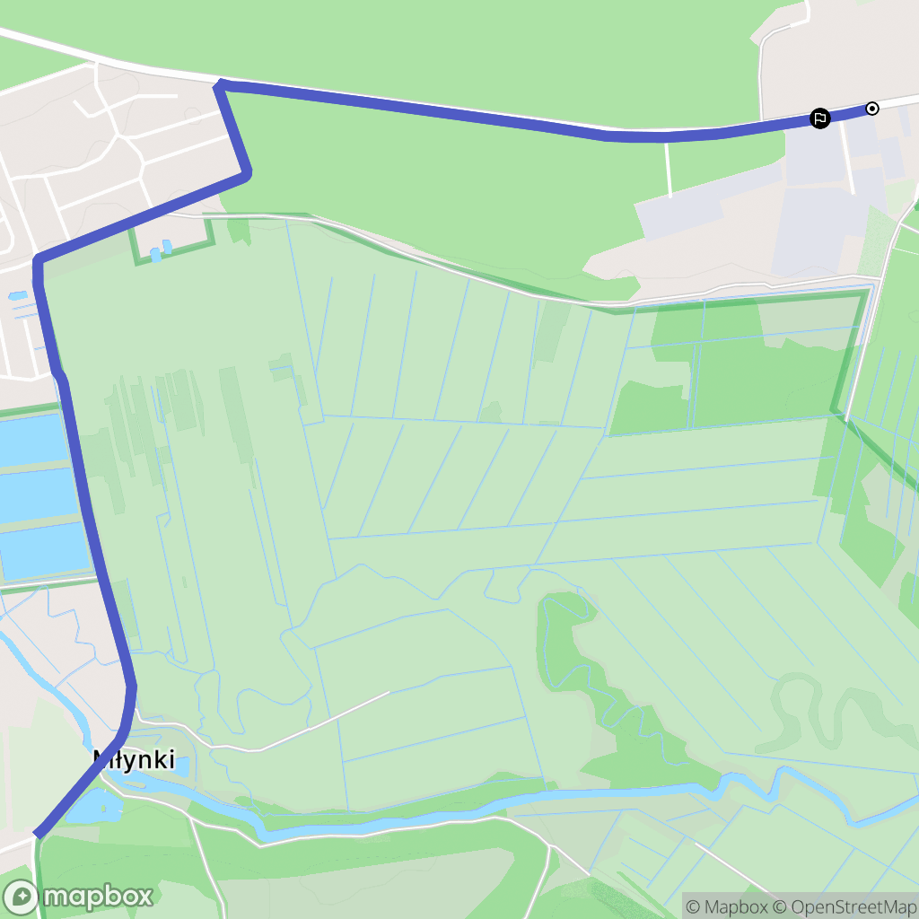 Potulice: mapa trasy - Poland