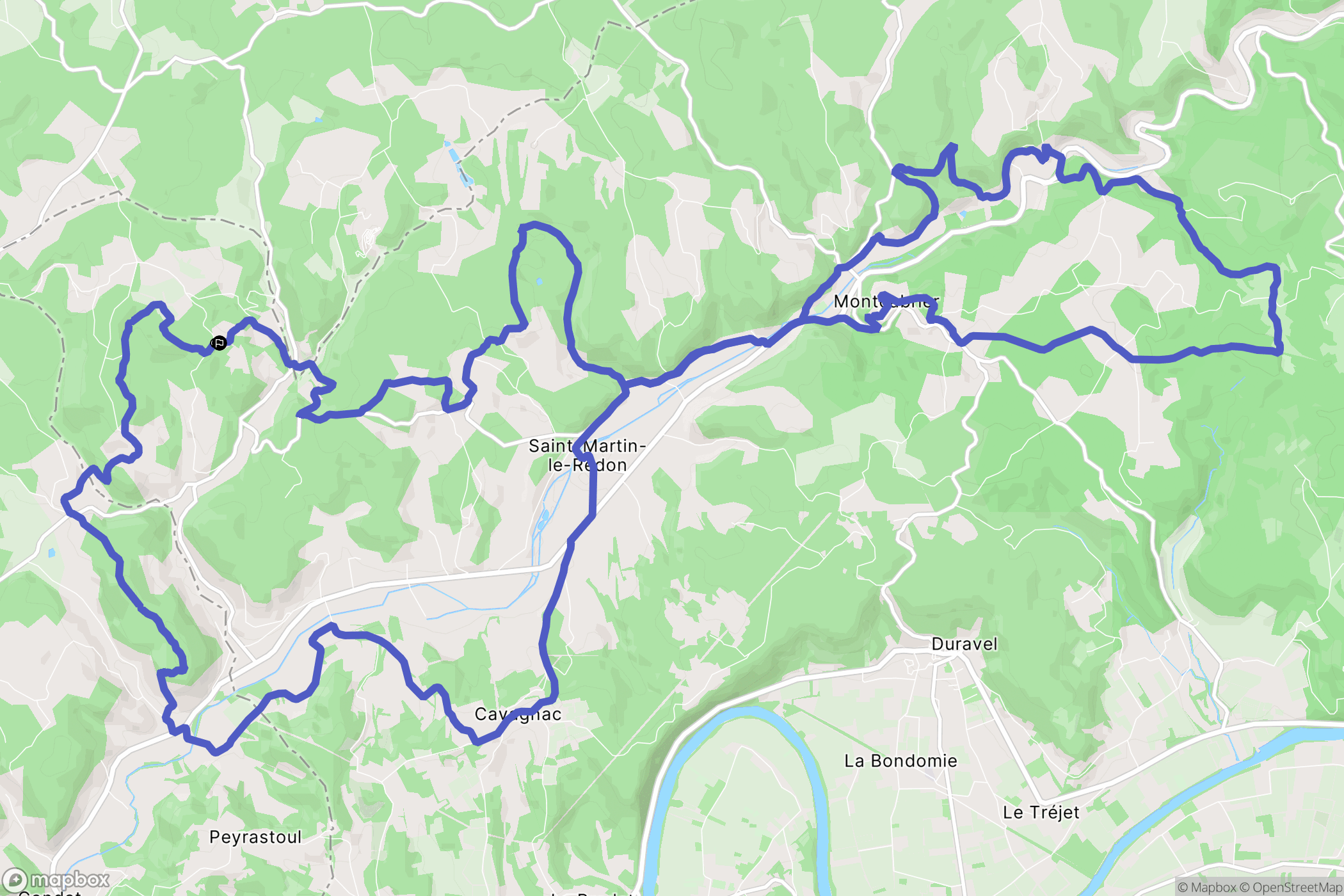 Soturac : carte du parcours de randonnée - France