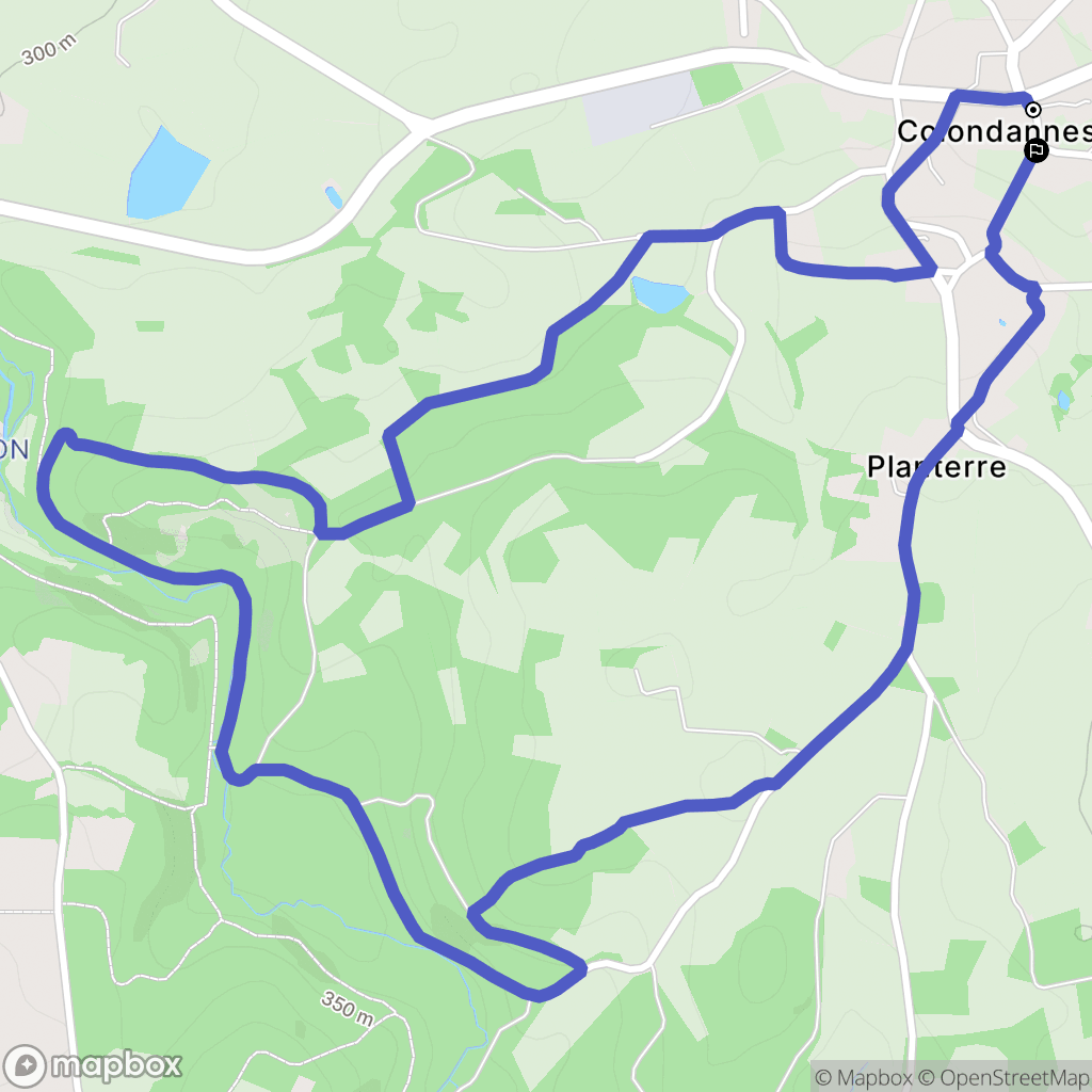 Colondannes : carte du parcours de randonnée - France