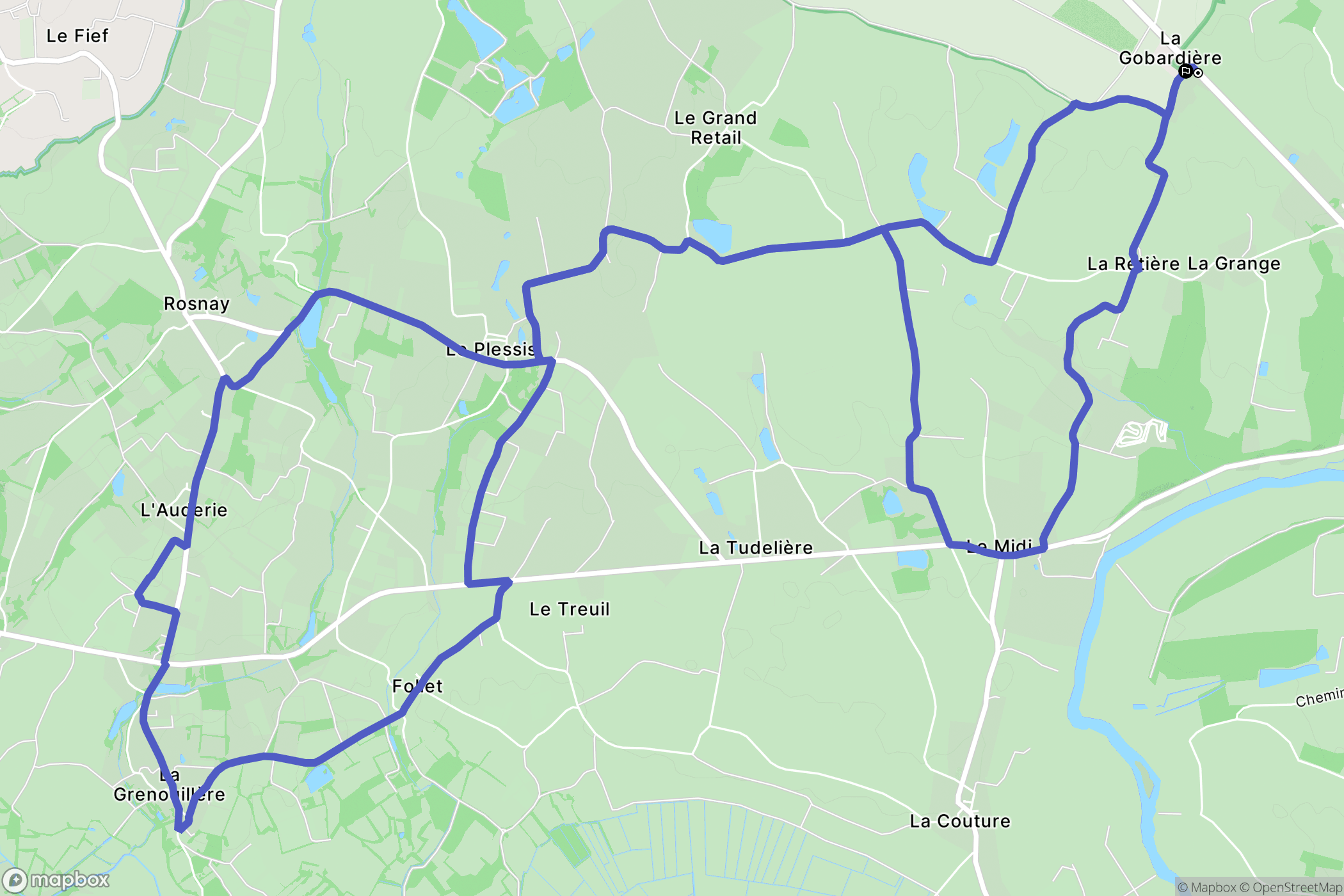 Mareuil-sur-Lay-Dissais : carte du parcours de randonnée - France