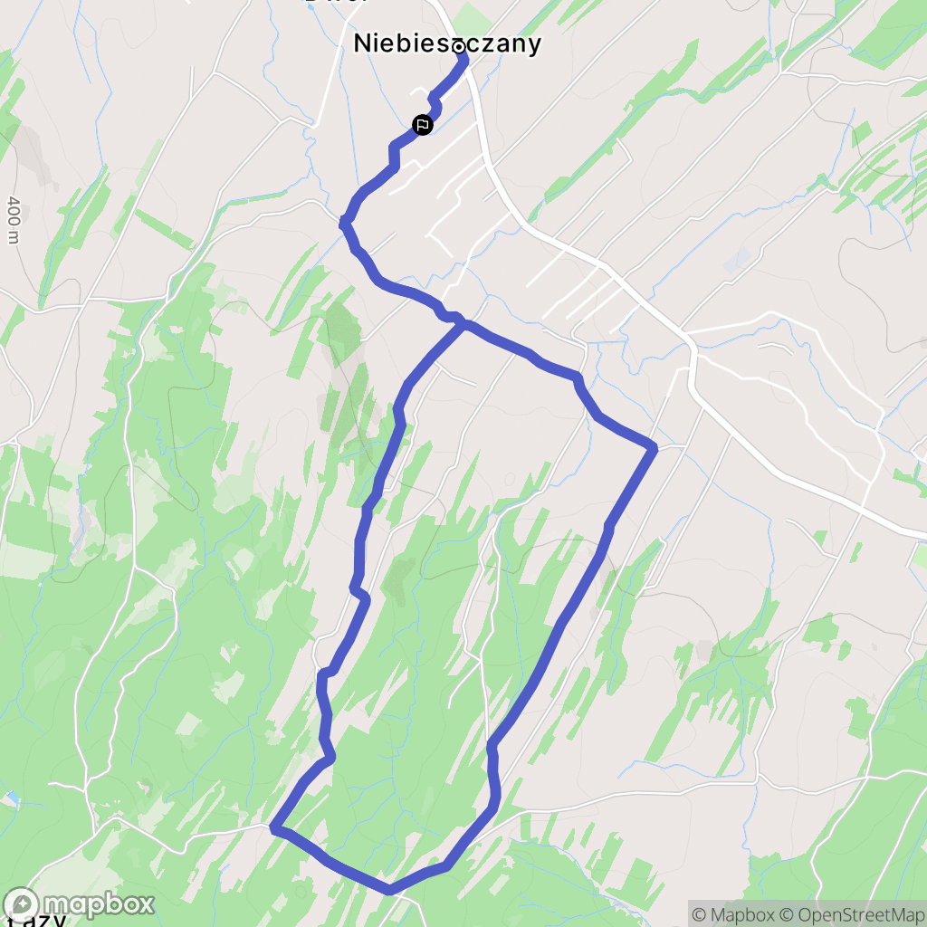 Niebieszczany: mapa trasy - Poland