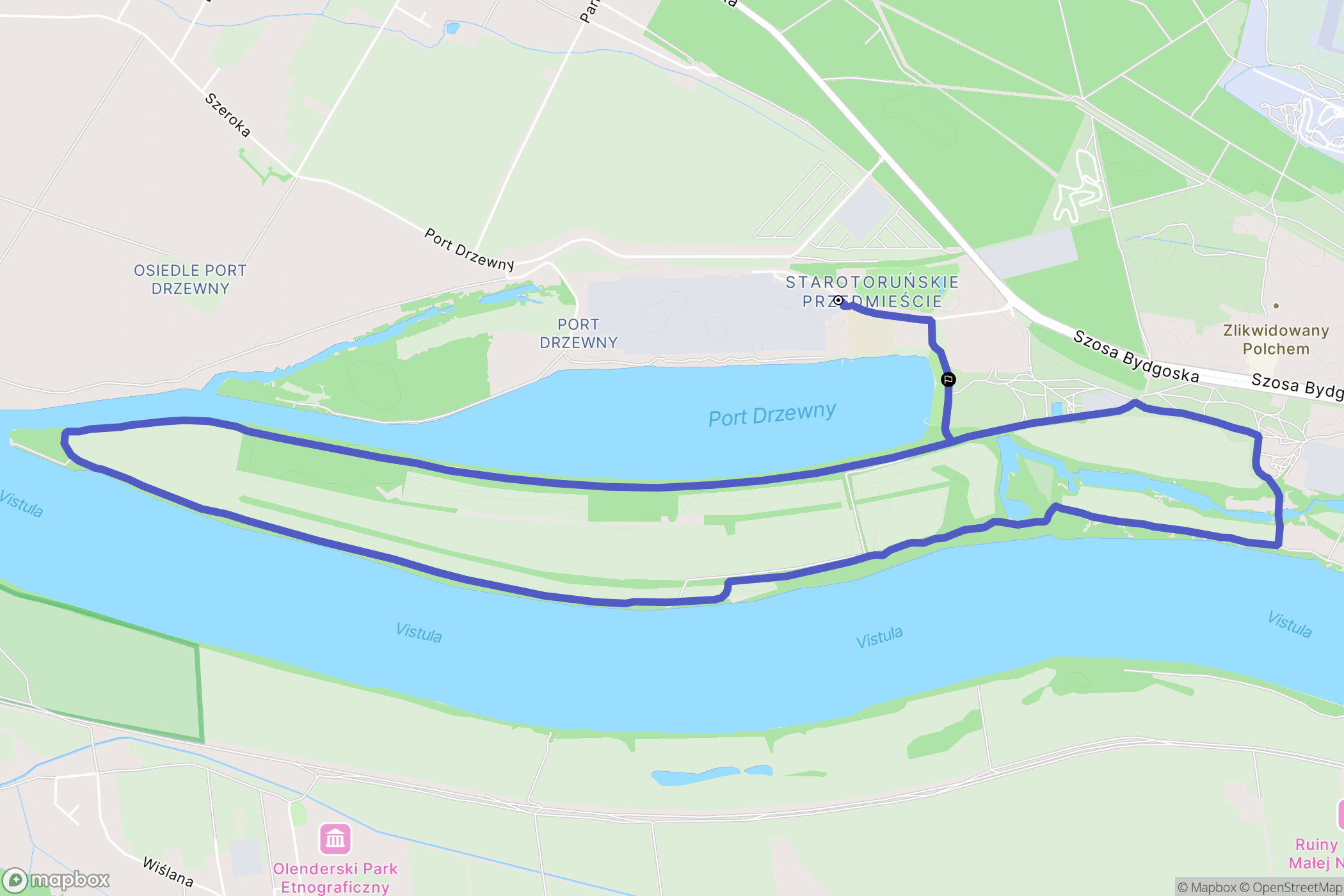 Toruń: mapa trasy - Poland