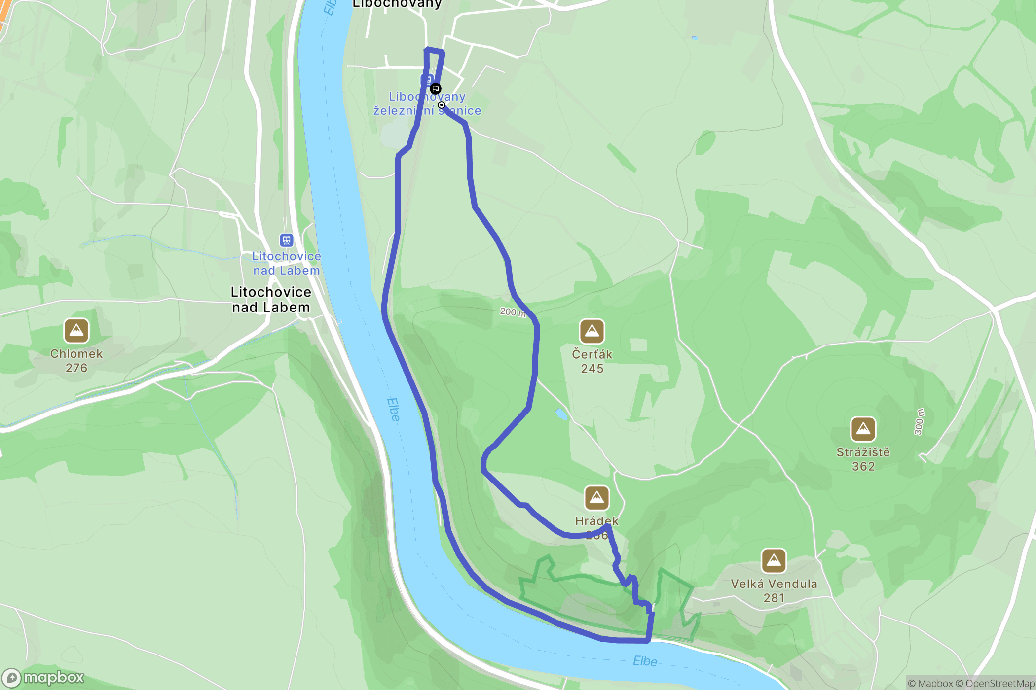 Libochovany: mapa trasy - Czechia