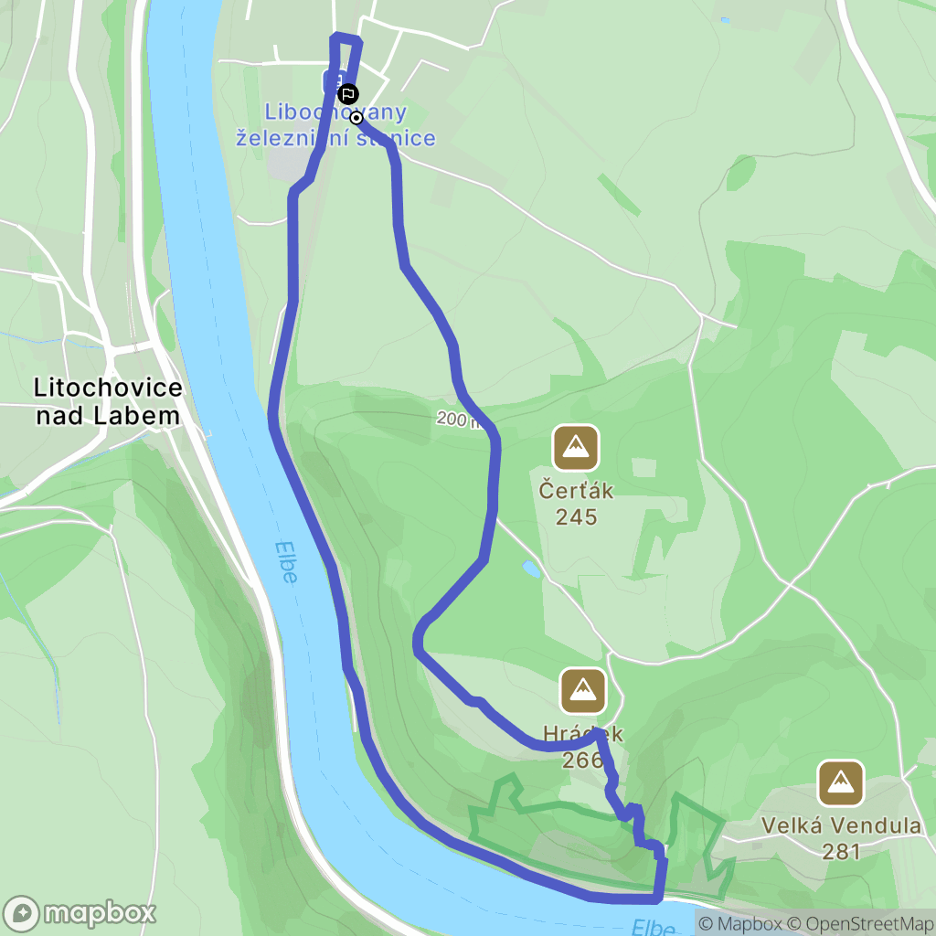 Libochovany: mapa trasy - Czechia