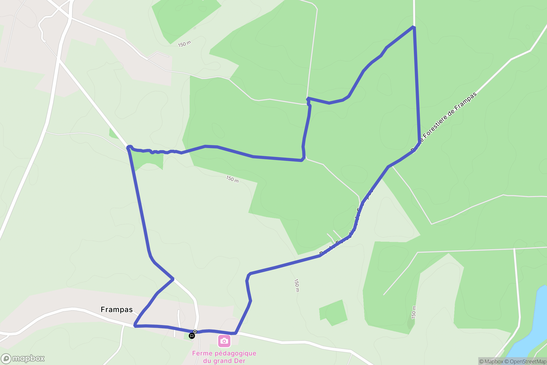 Frampas : carte du parcours de randonnée - France