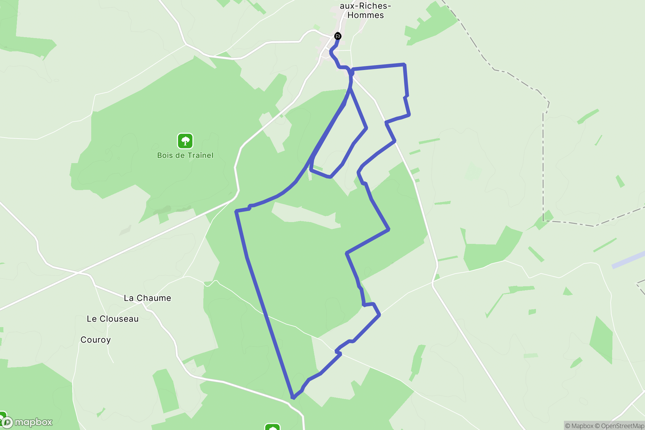 Saint-Maurice-aux-Riches-Hommes : carte du parcours de randonnée - France