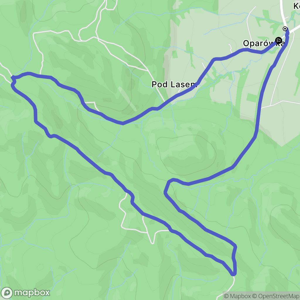 Oparówka: mapa trasy - Poland
