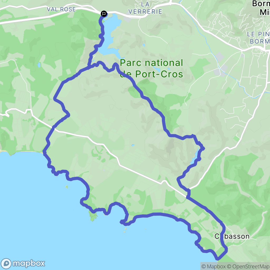 Bormes-les-Mimosas : carte du parcours de randonnée - France