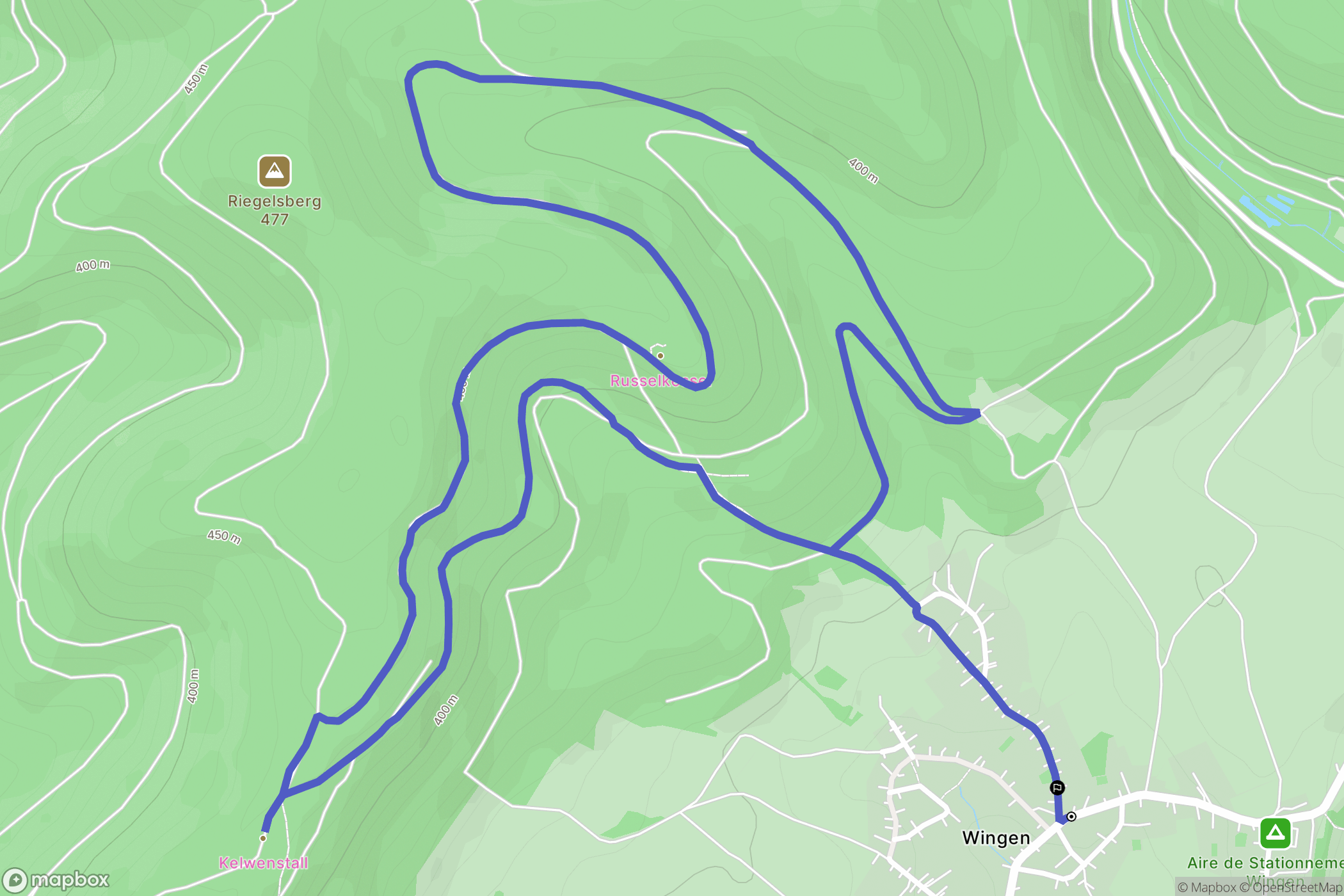 Wingen : carte du parcours de randonnée - France