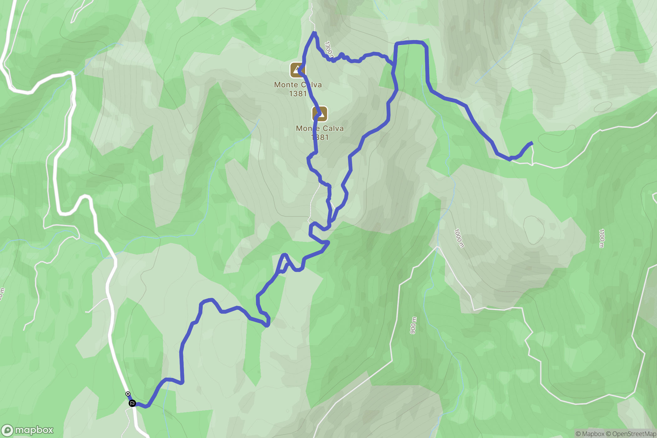 Zonza : carte du parcours de randonnée - France