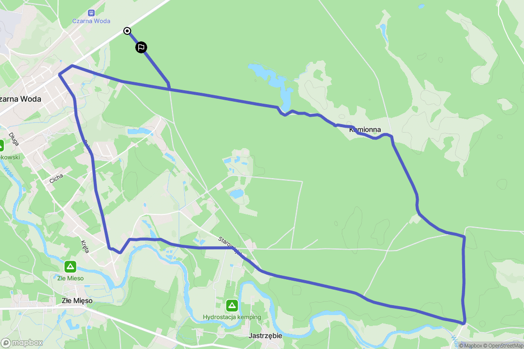 Czarna Woda: mapa trasy - Poland