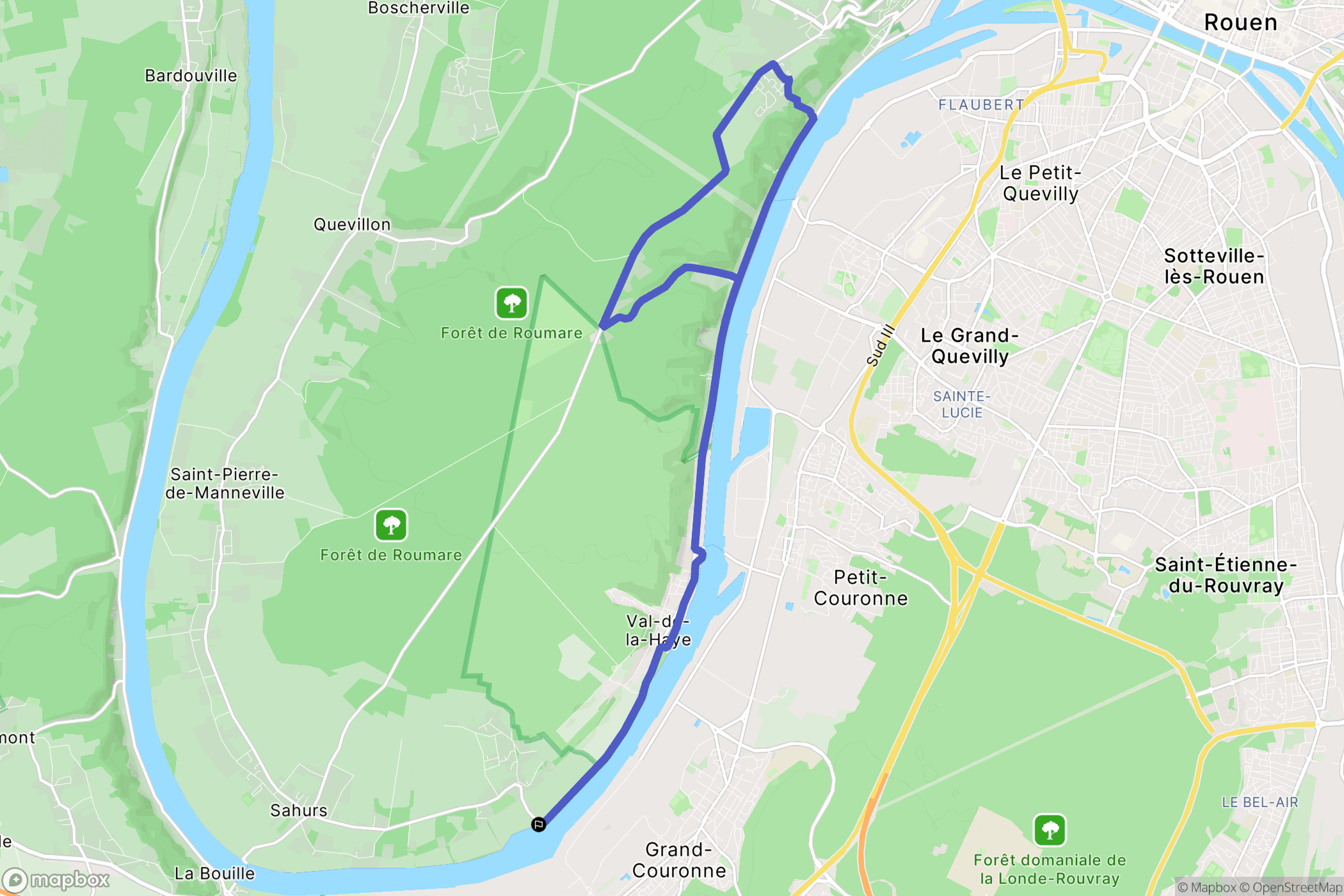 Hautot-sur-Seine : carte du parcours de randonnée - France