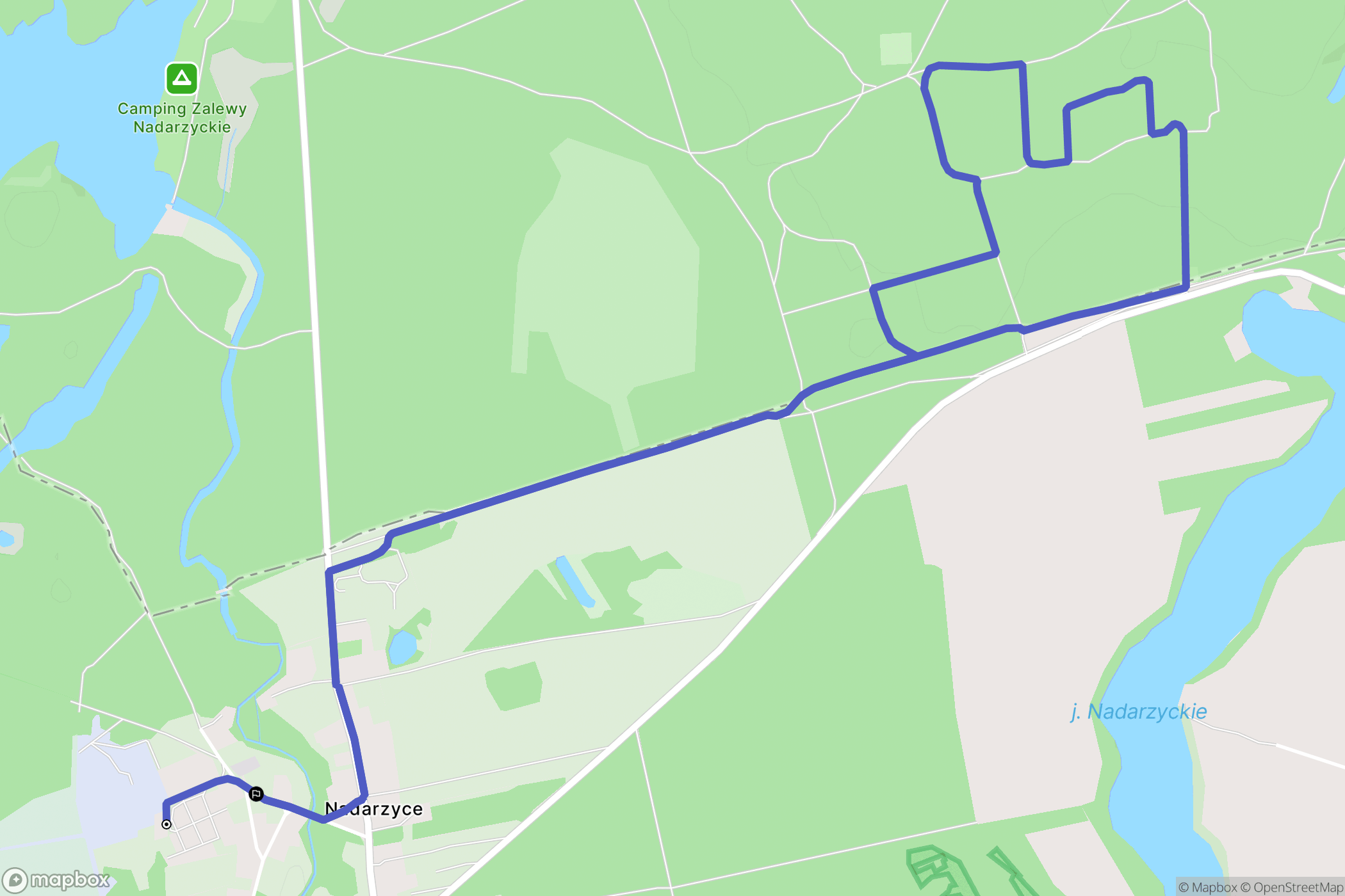 Nadarzyce: mapa trasy - Poland