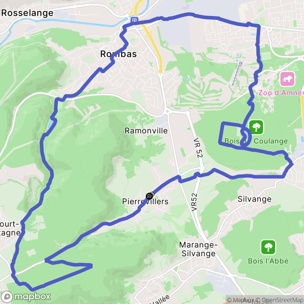 Pierrevillers : carte du parcours de randonnée - France
