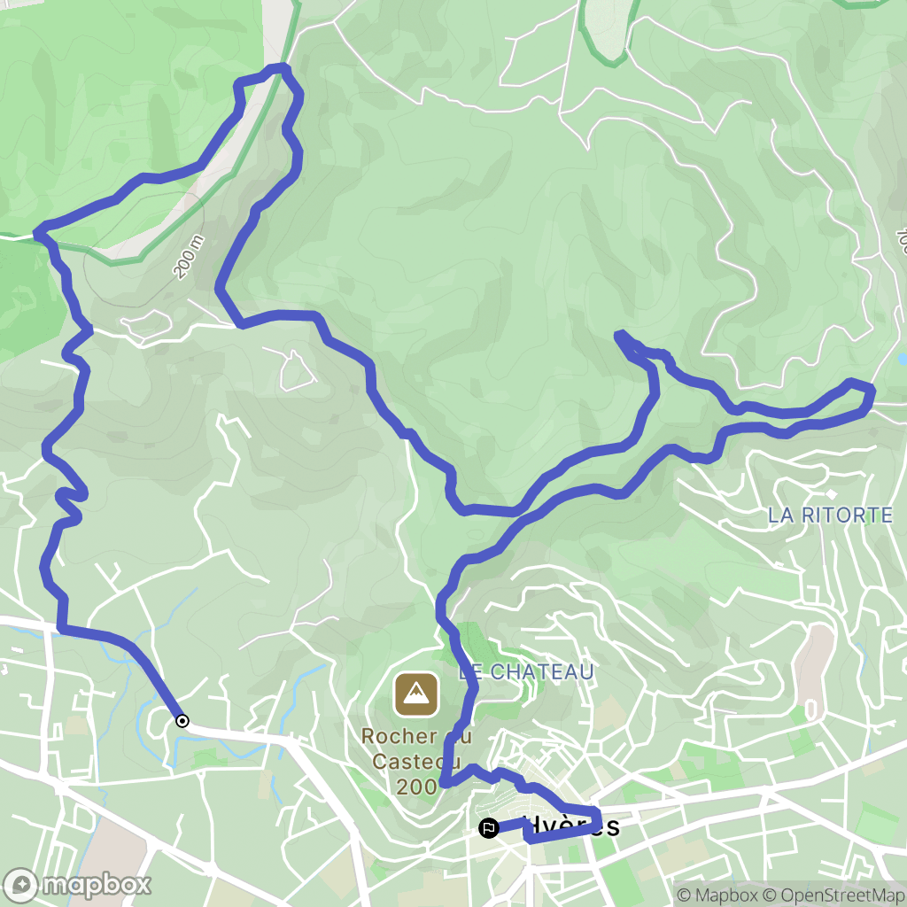 Hyères : carte du parcours de randonnée - France