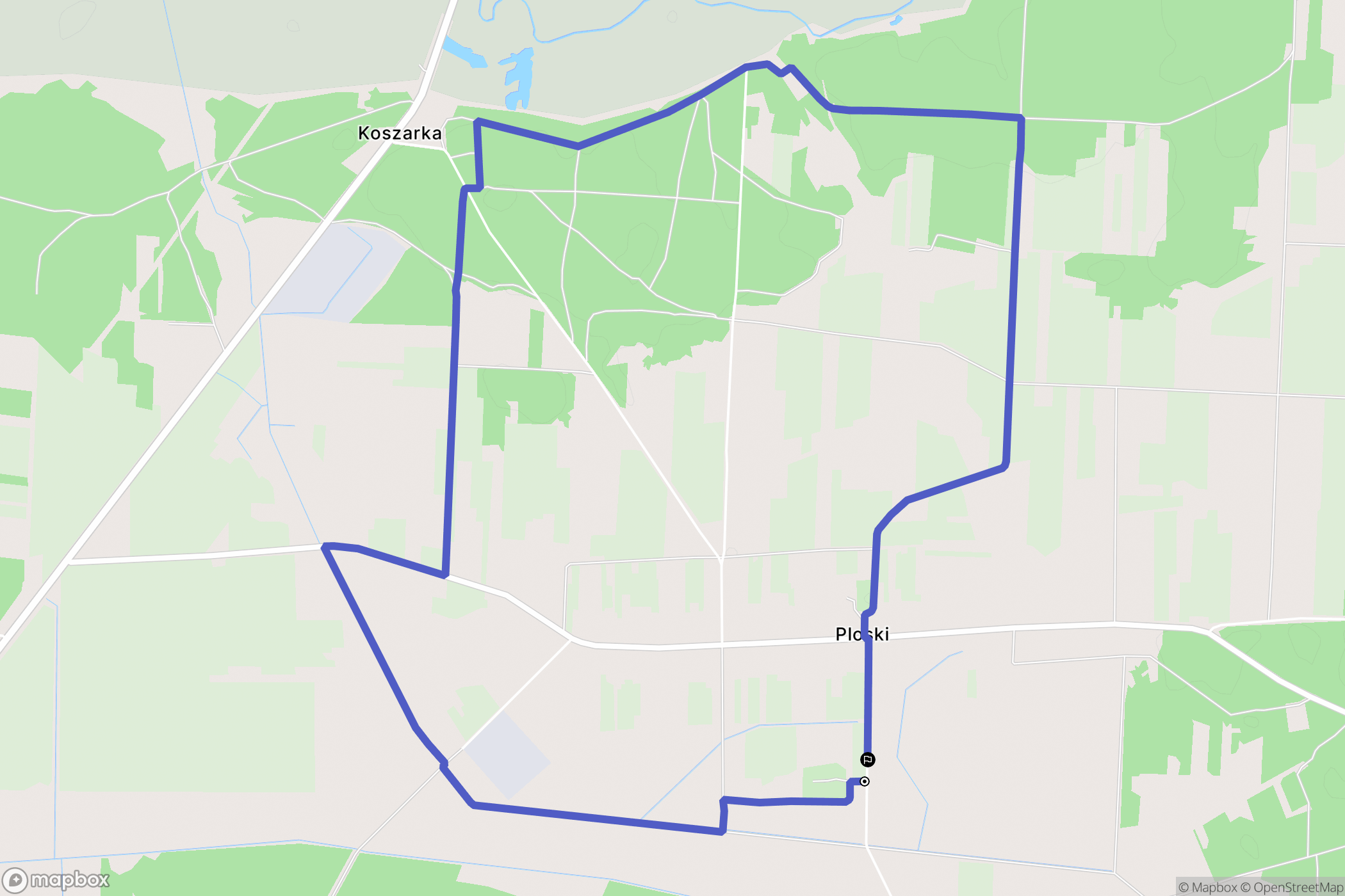 Ploski: mapa trasy - Poland