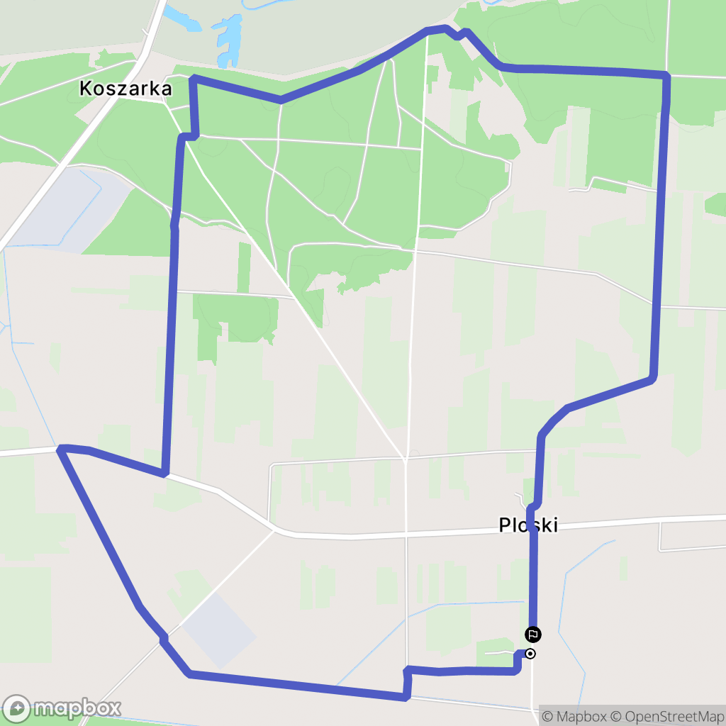 Ploski: mapa trasy - Poland