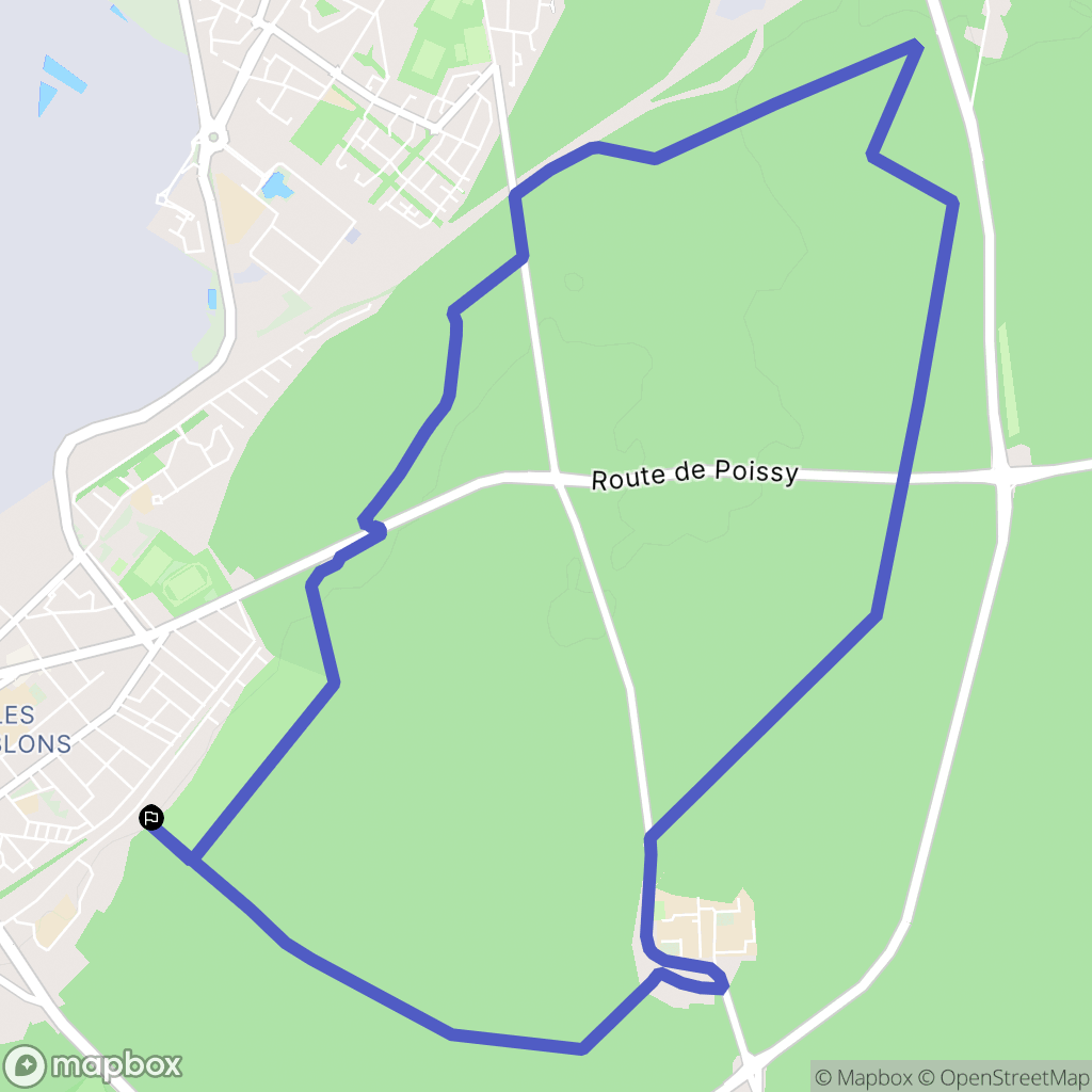 Poissy : carte du parcours de randonnée - France